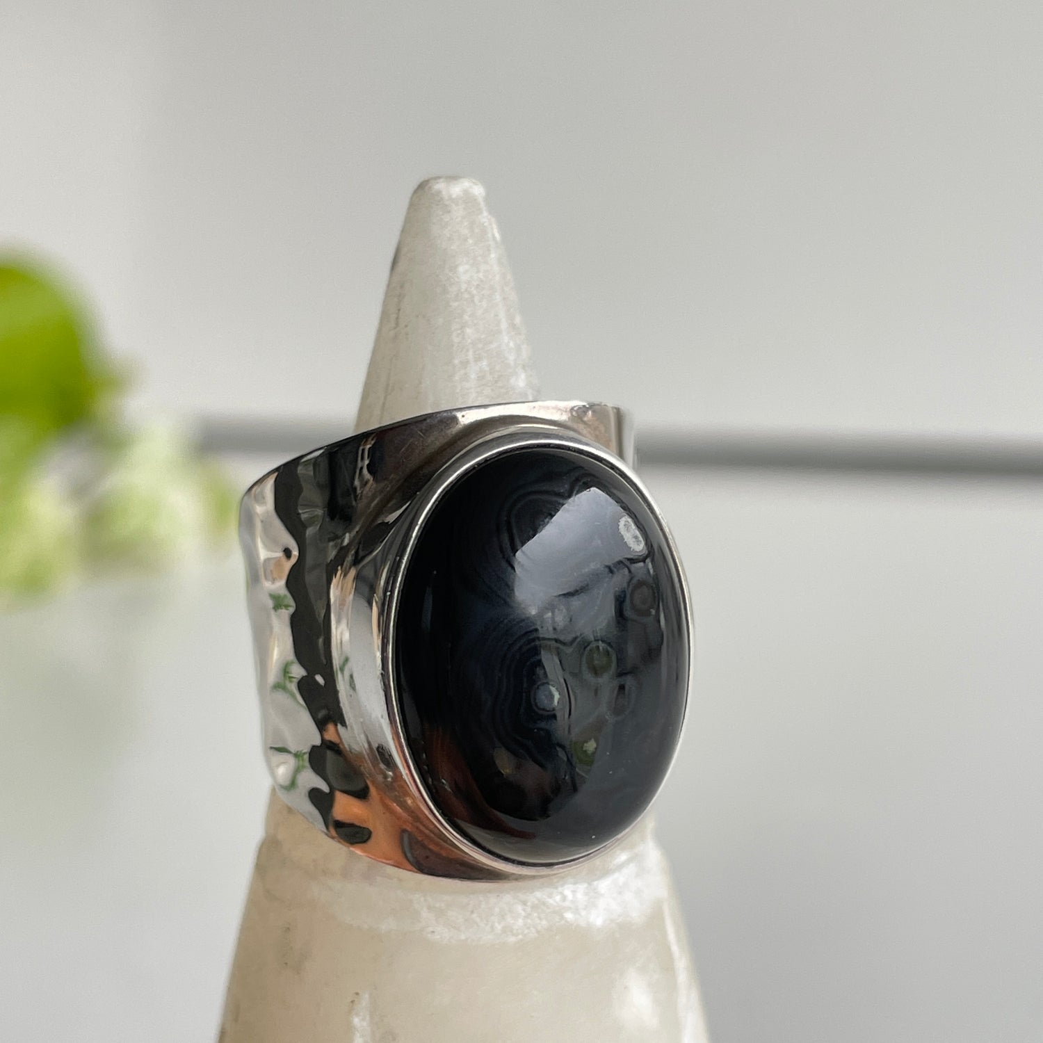 Psilomelane Oval Ring Sz8
