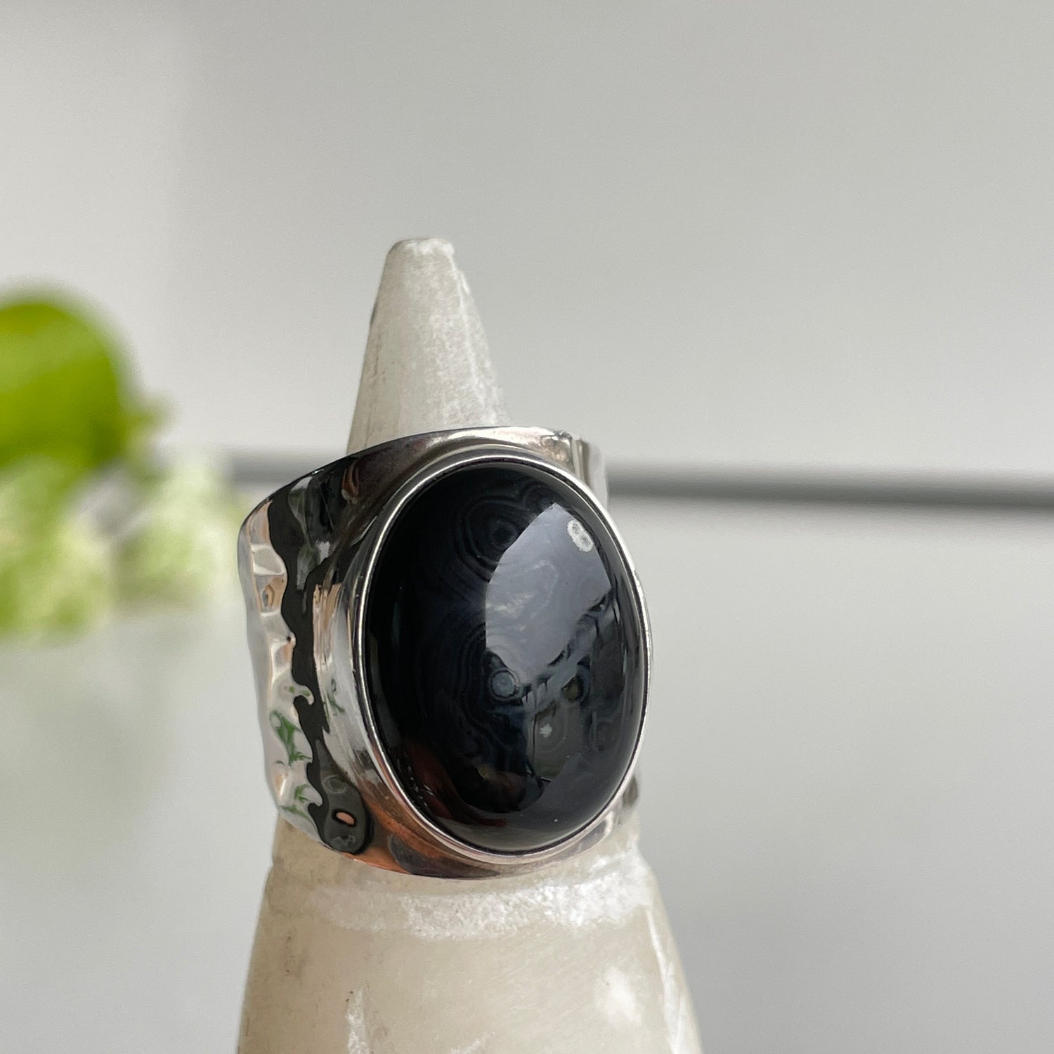 Psilomelane Oval Ring Sz8