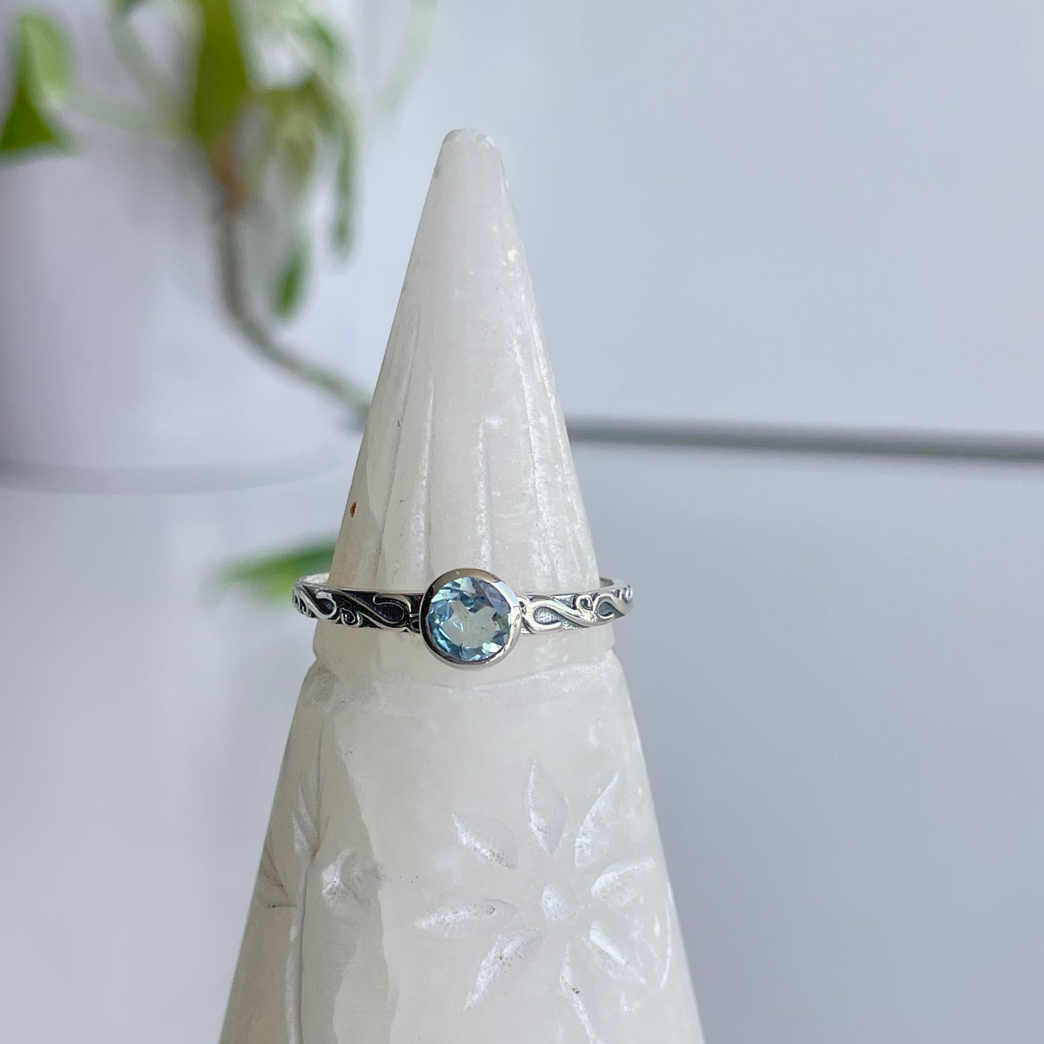 Blue Topaz Round Ring