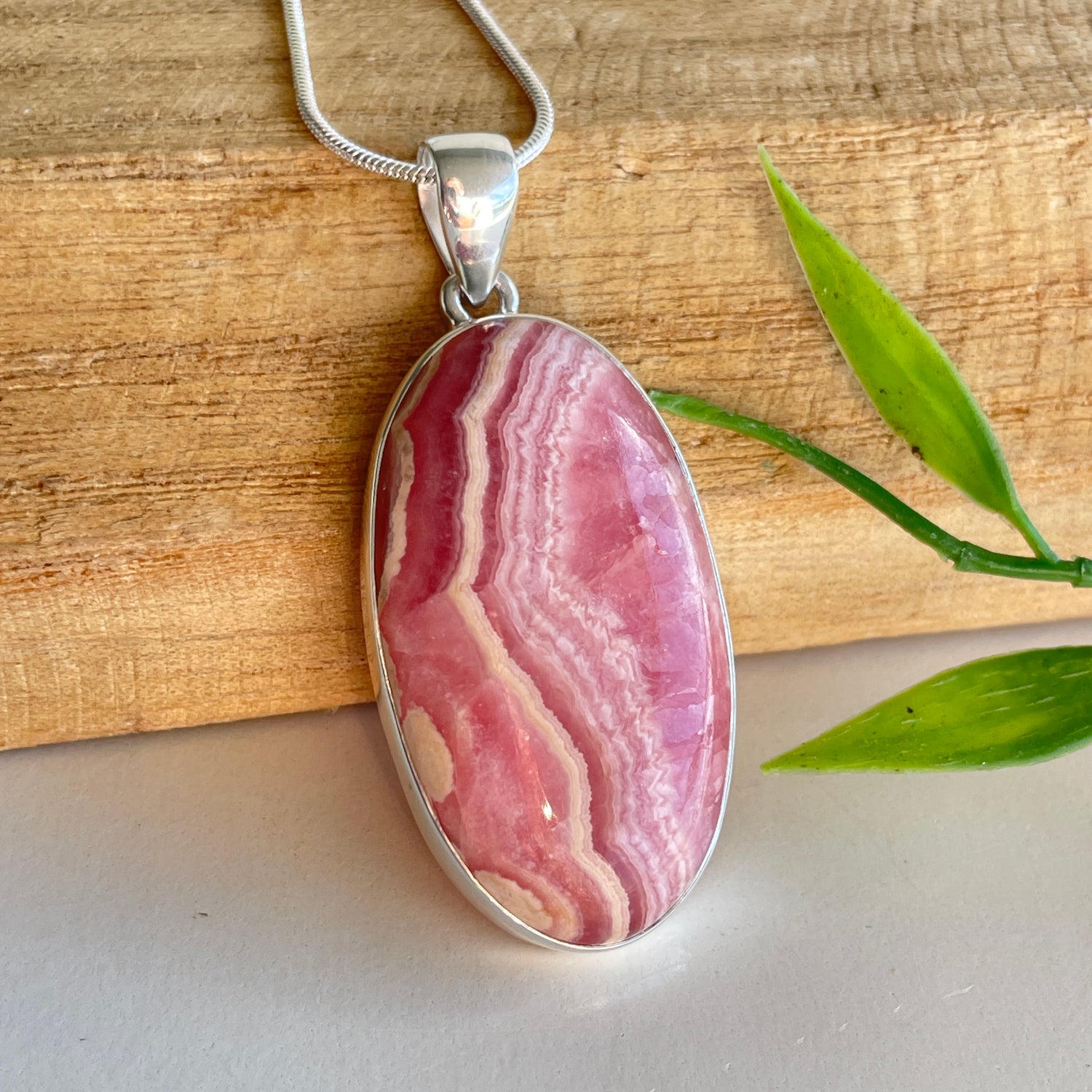 Rhodochrosite Oval Pendant