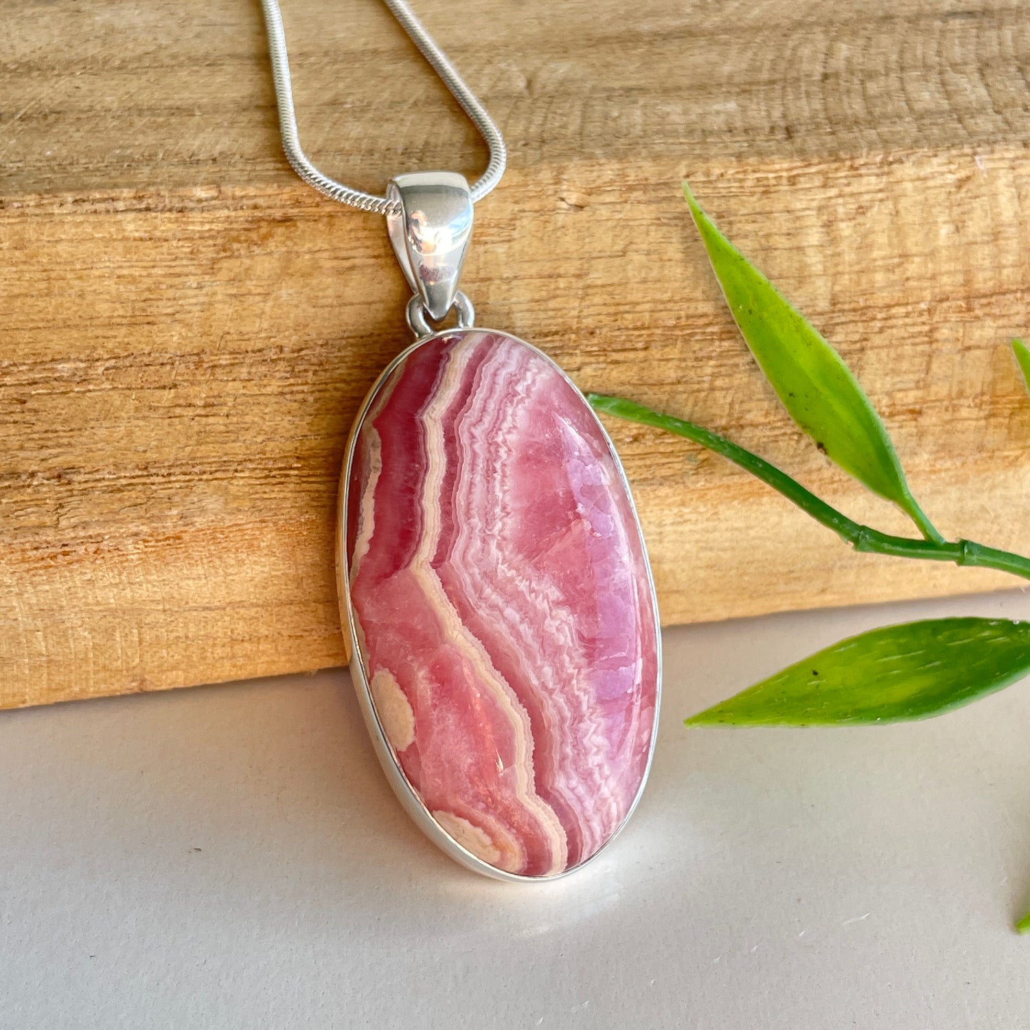 Rhodochrosite Oval Pendant