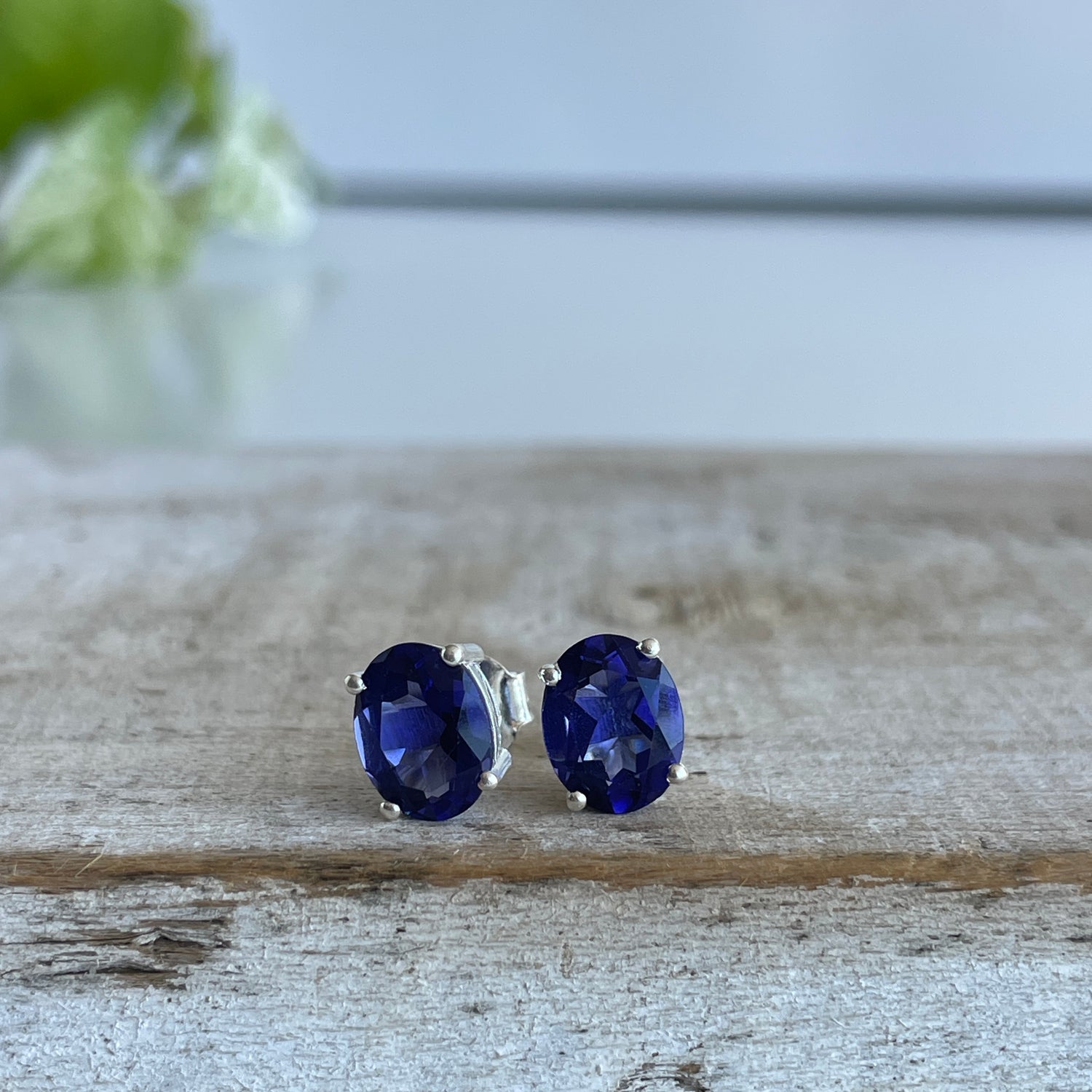 Iolite Oval Studs