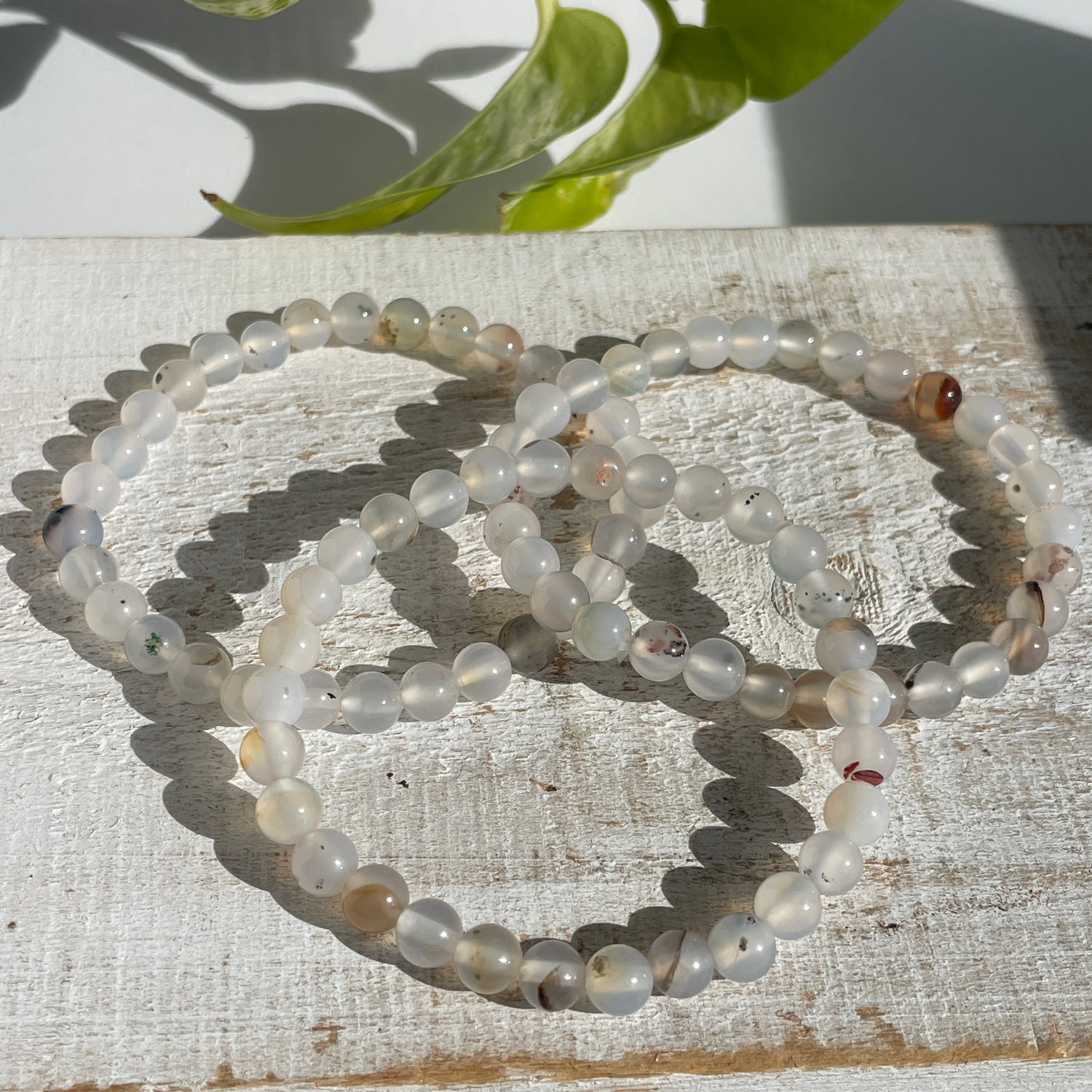 Dendritic Agate Beaded Bracelet