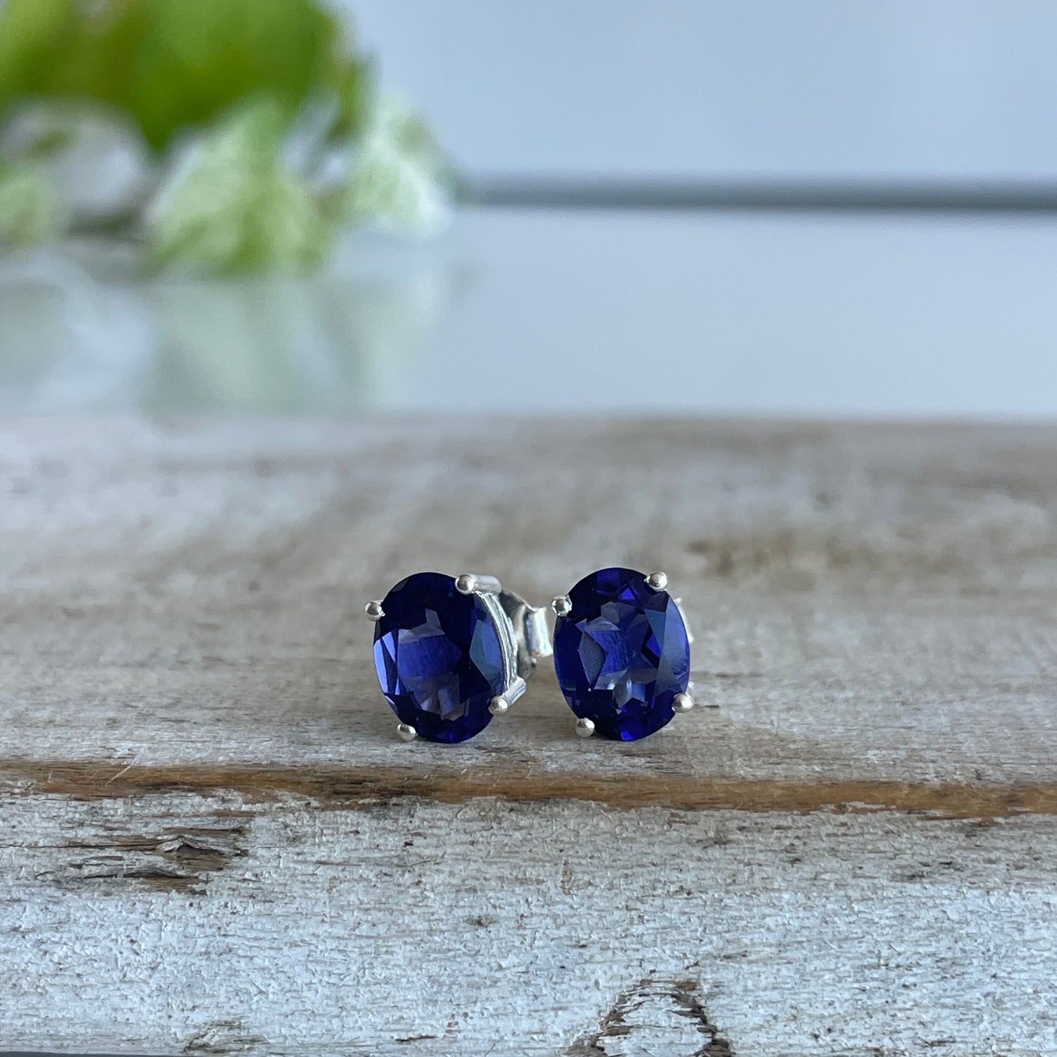 Iolite Oval Studs
