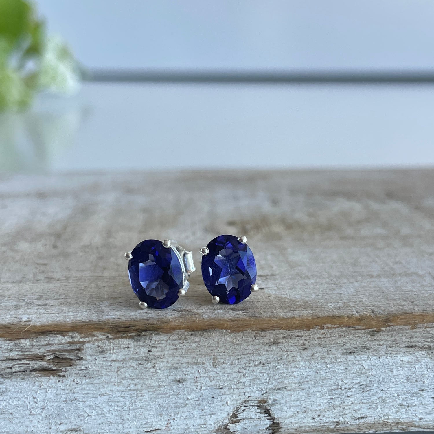Iolite Oval Studs