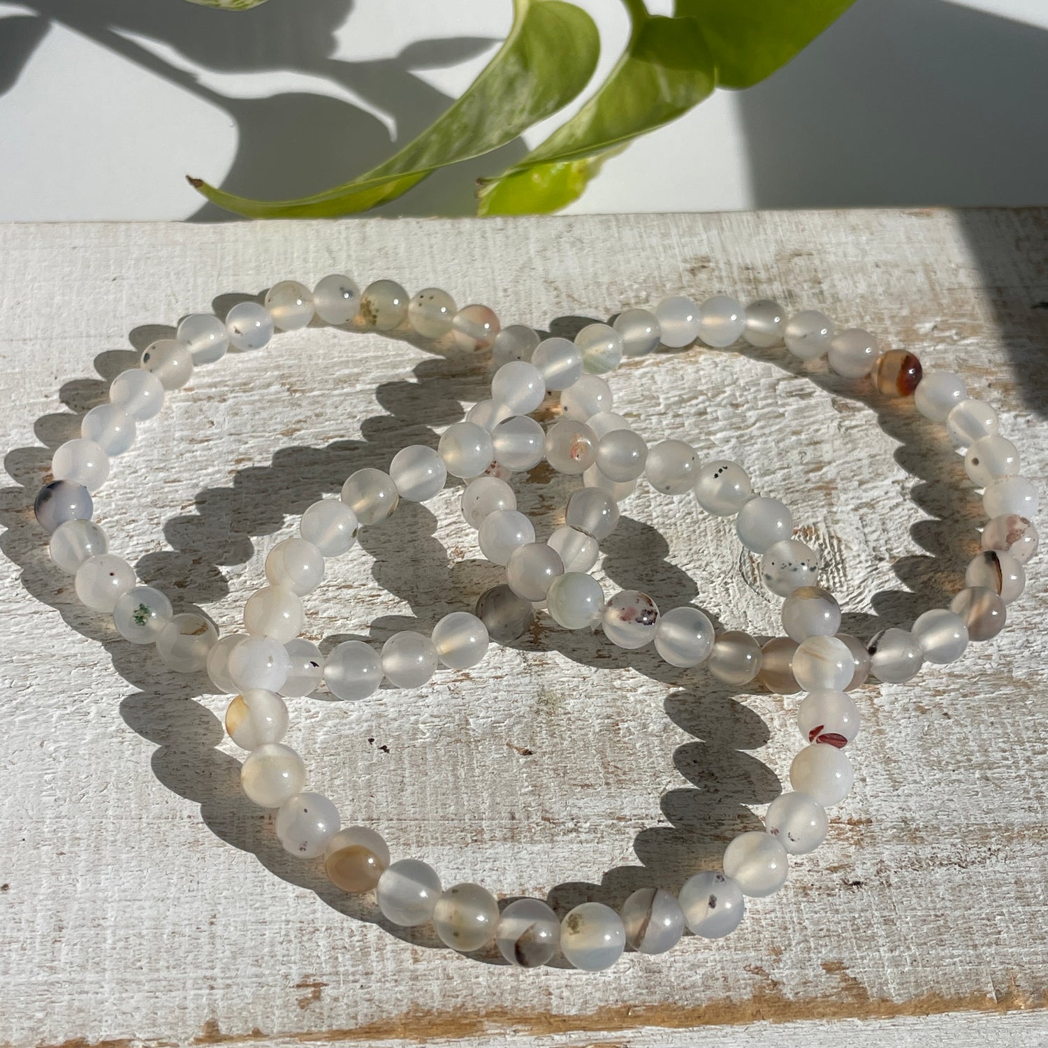 Dendritic Agate Beaded Bracelet