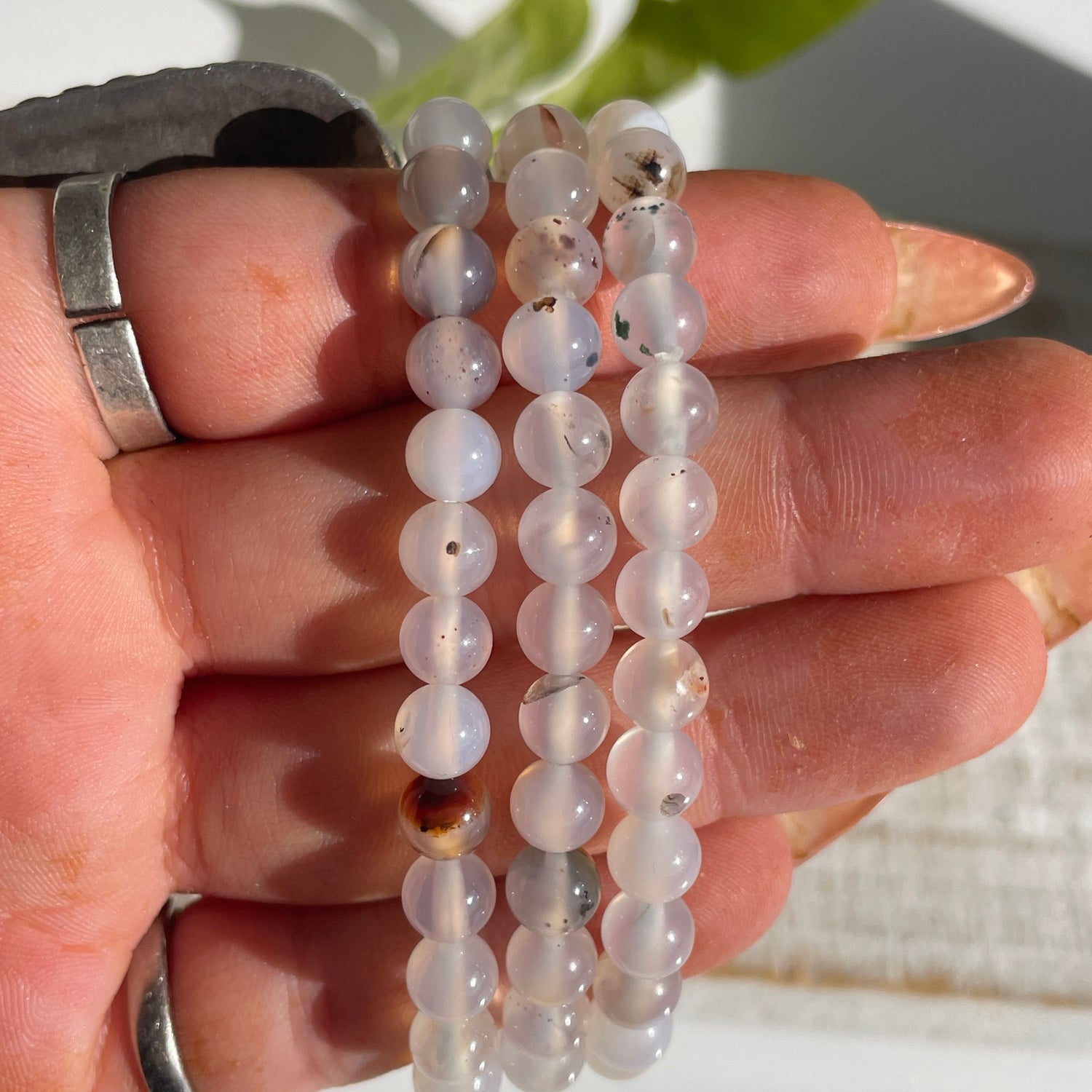 Dendritic Agate Beaded Bracelet