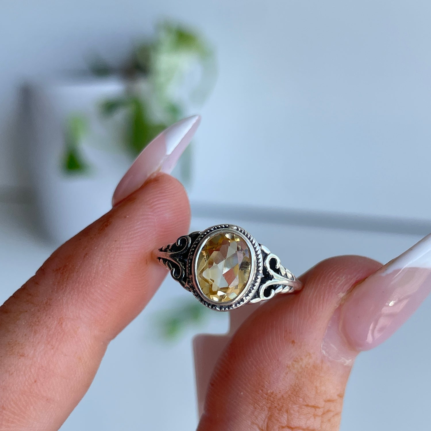 Citrine Oval Ring Sz7