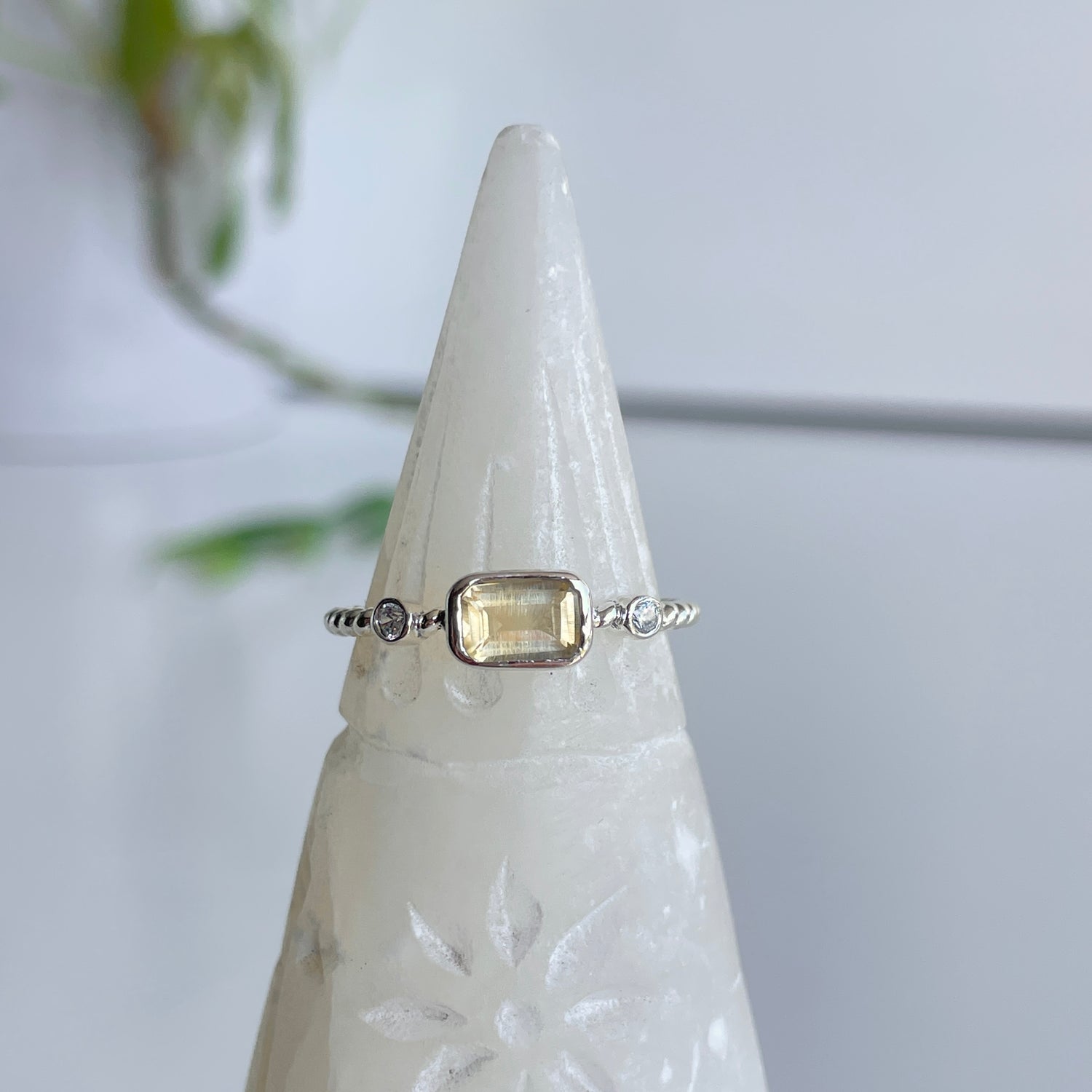 Citrine Rectangle Ring