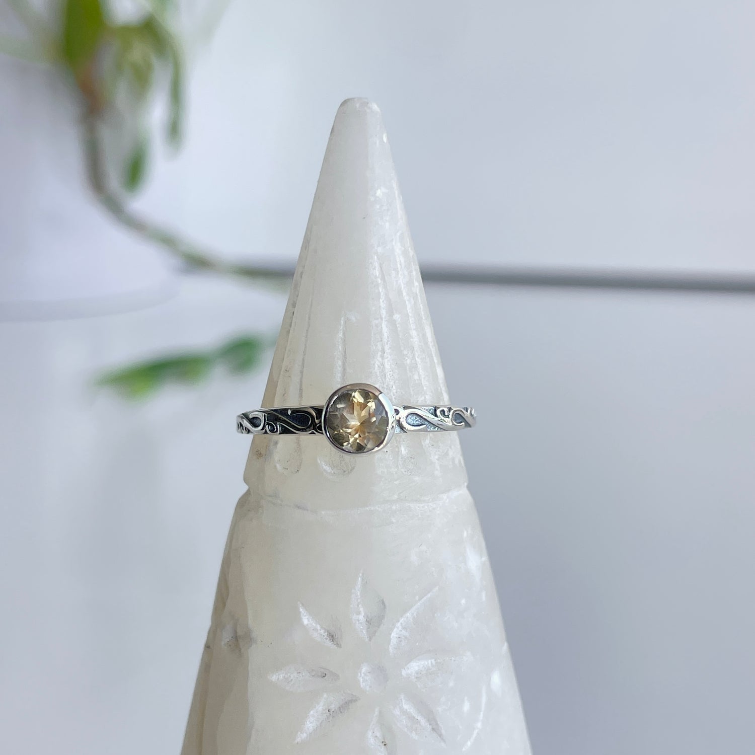 Citrine Round Ring