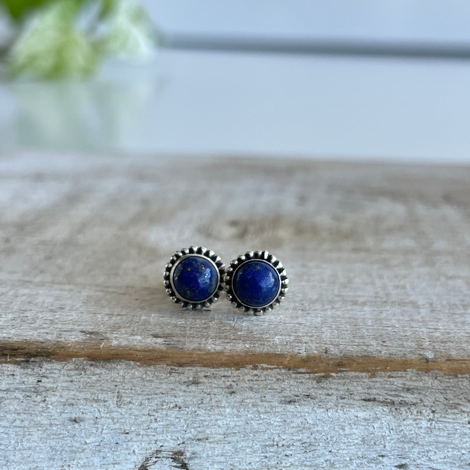 Lapis Lazuli Round Studs