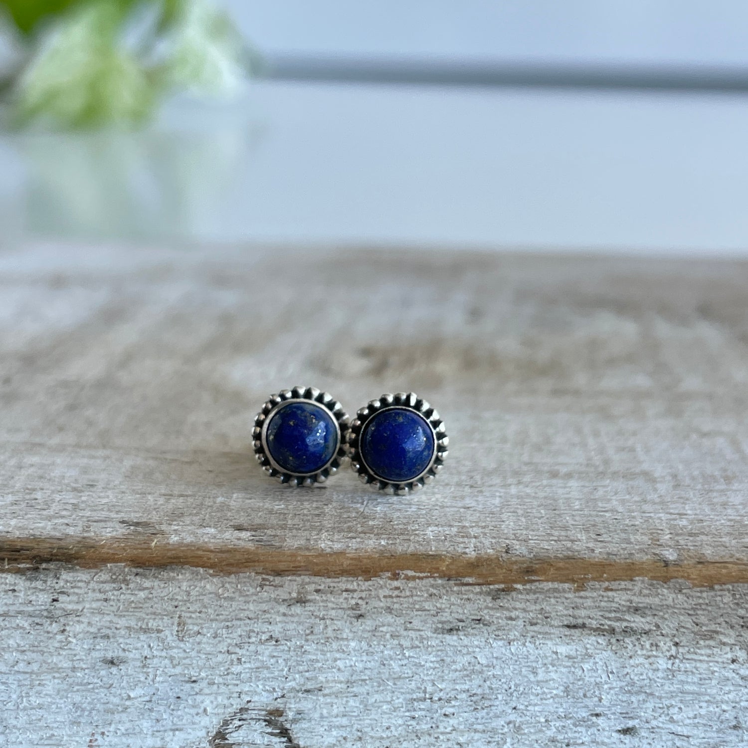 Lapis Lazuli Round Studs