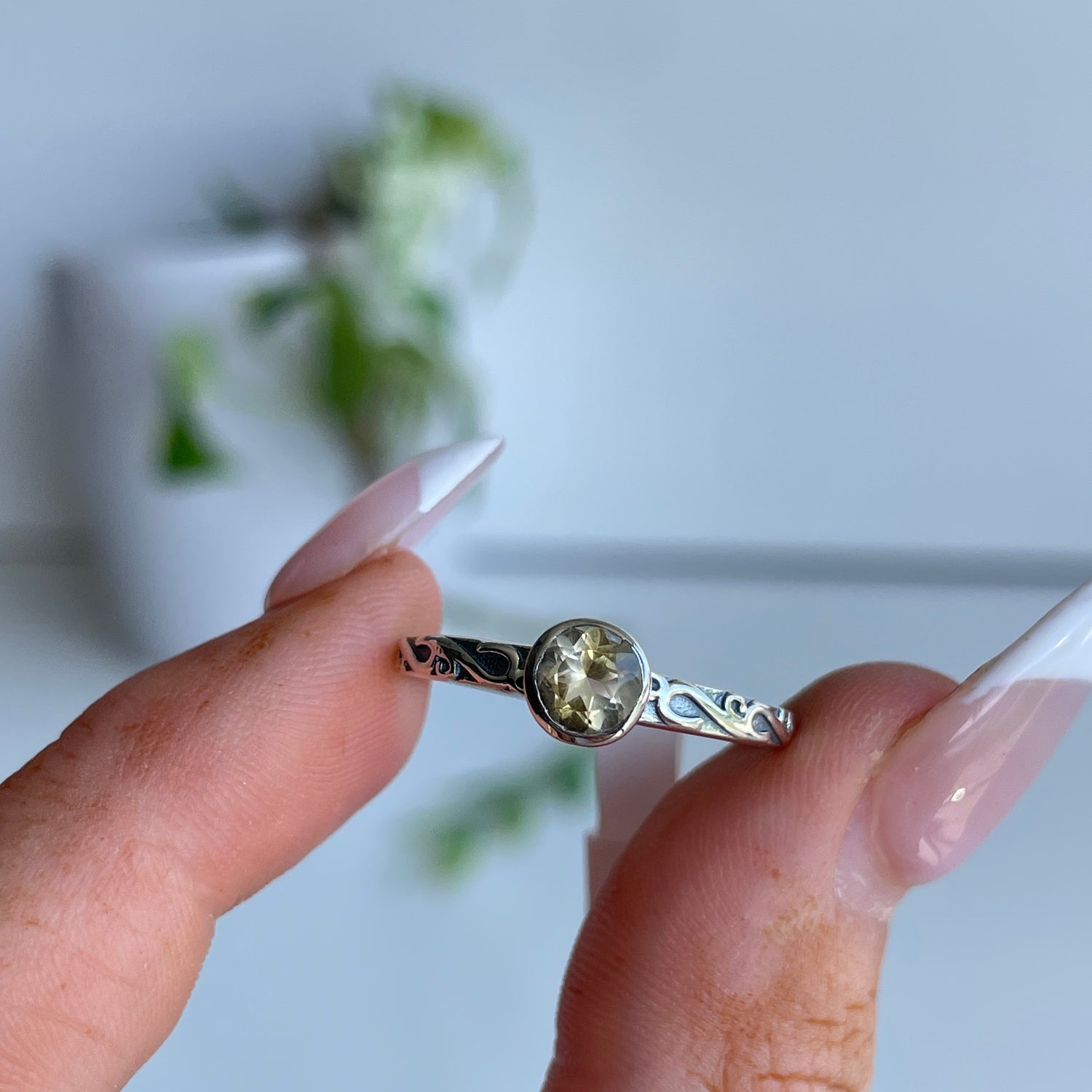 Citrine Round Ring