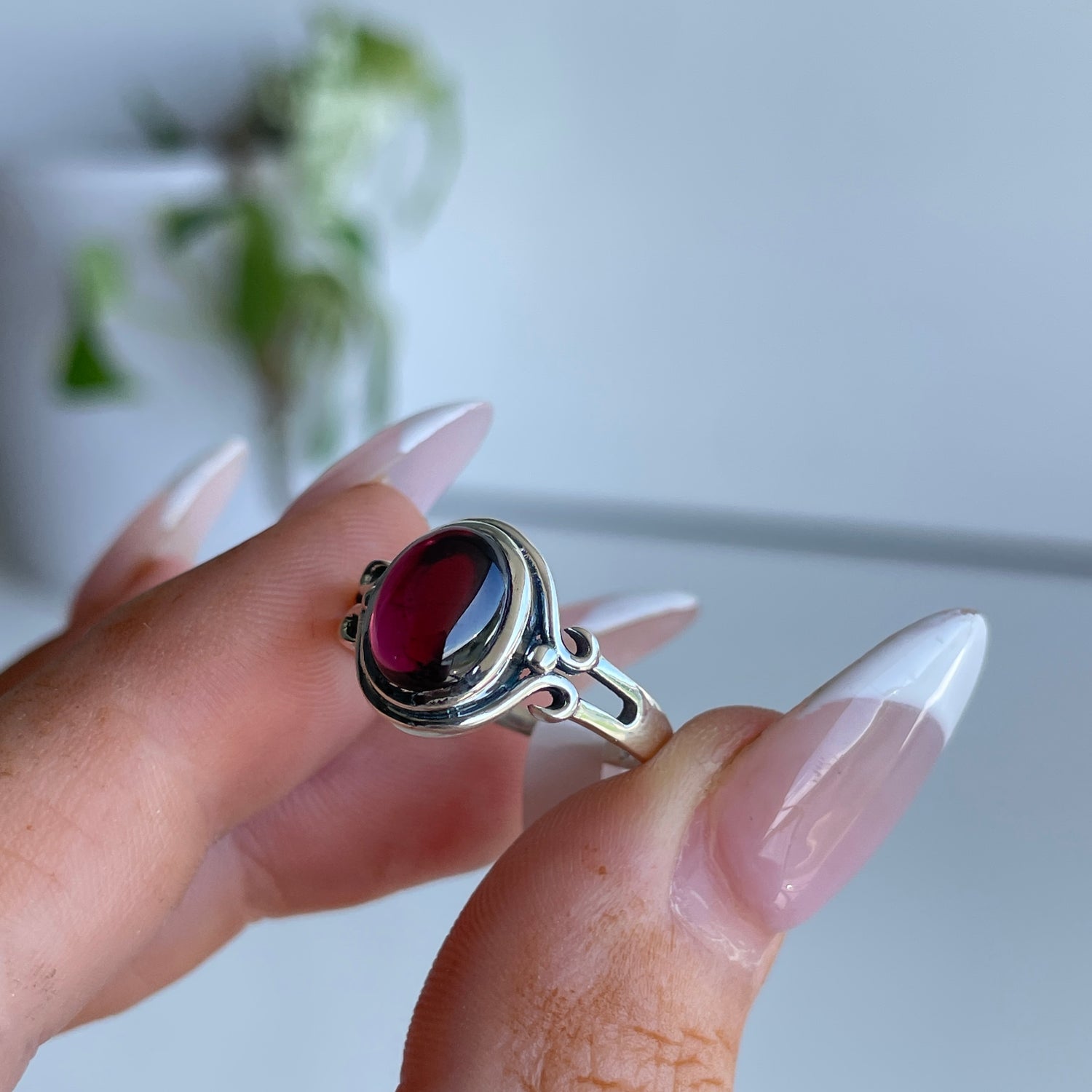 Garnet Oval Ring