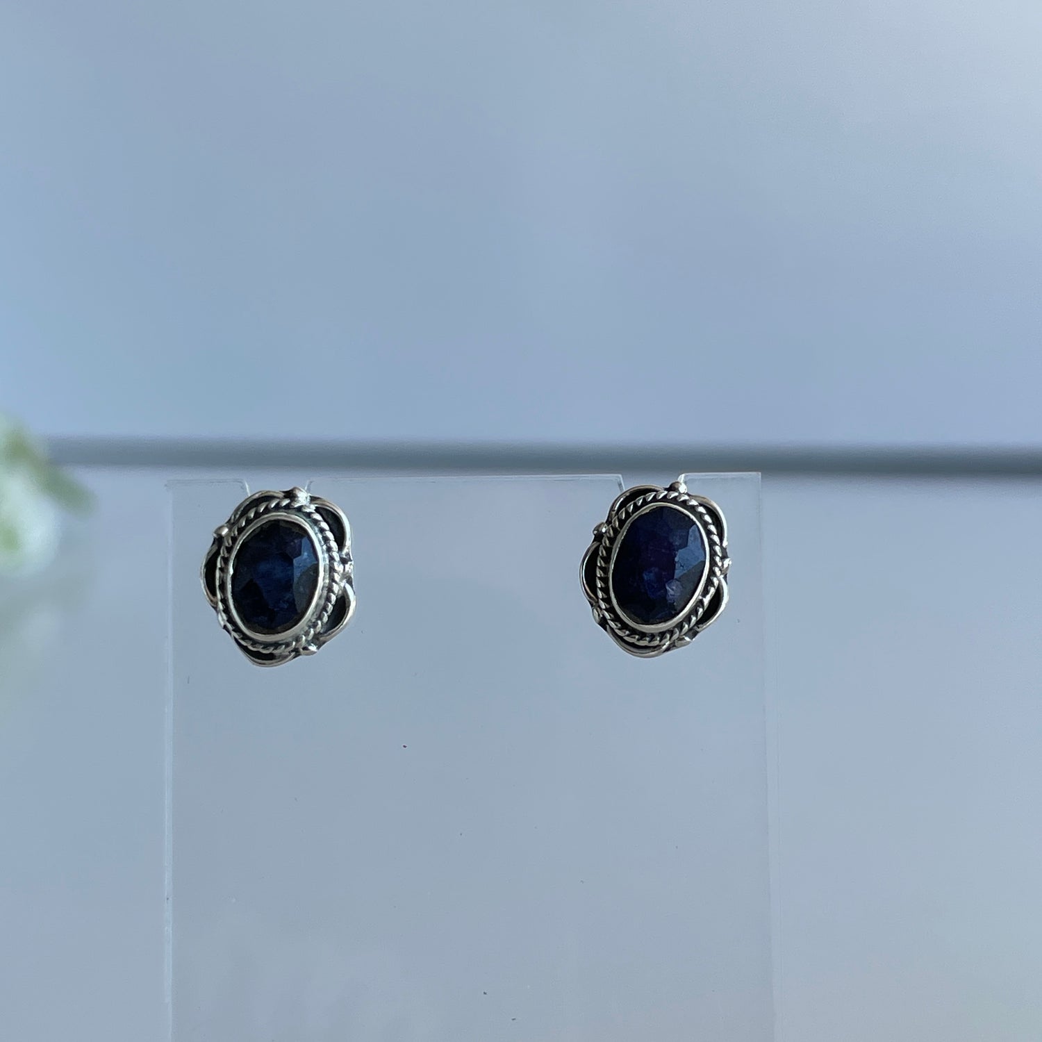 Sapphire Oval Stud Earrings