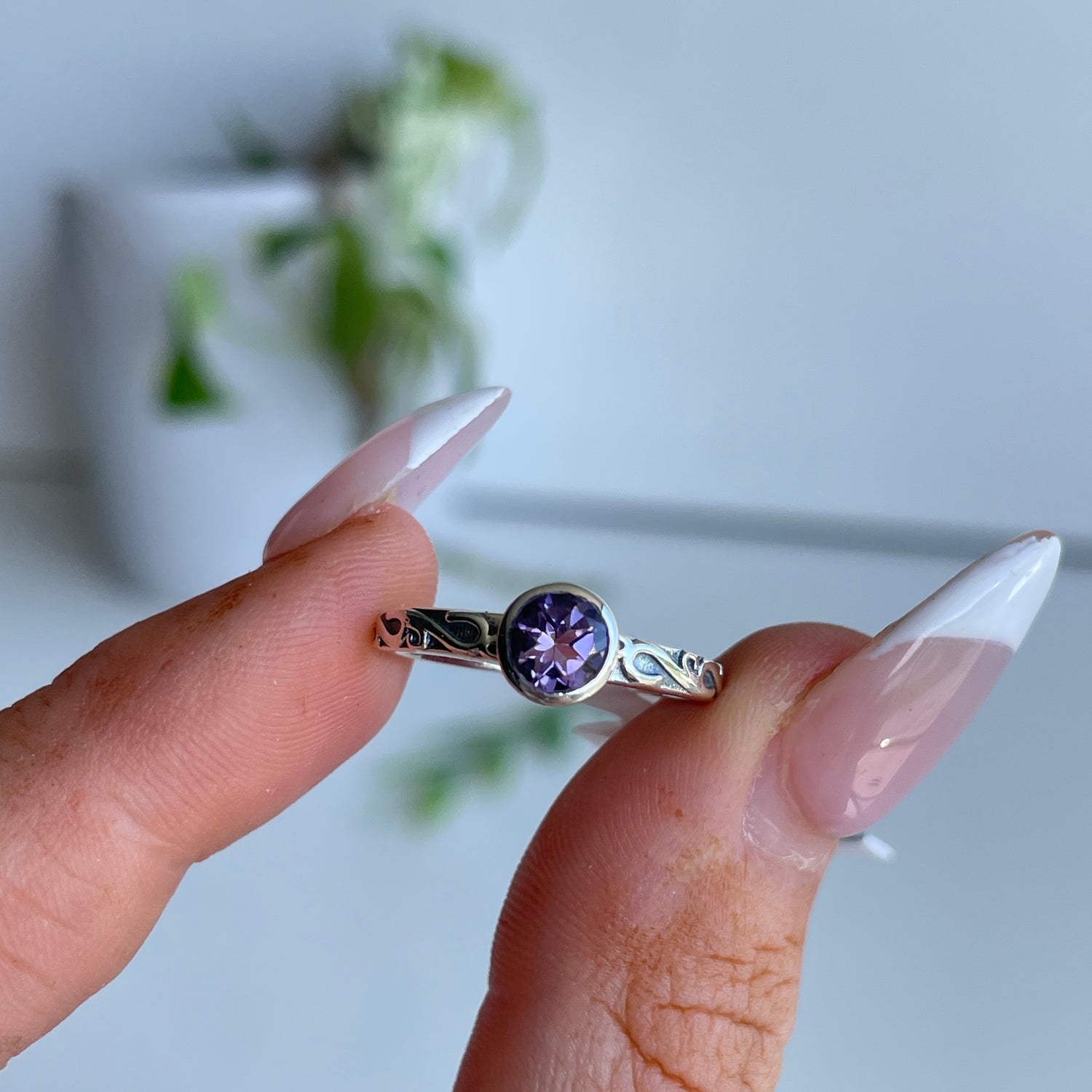 Amethyst Round Ring