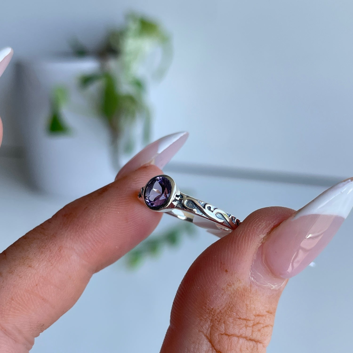 Amethyst Round Ring