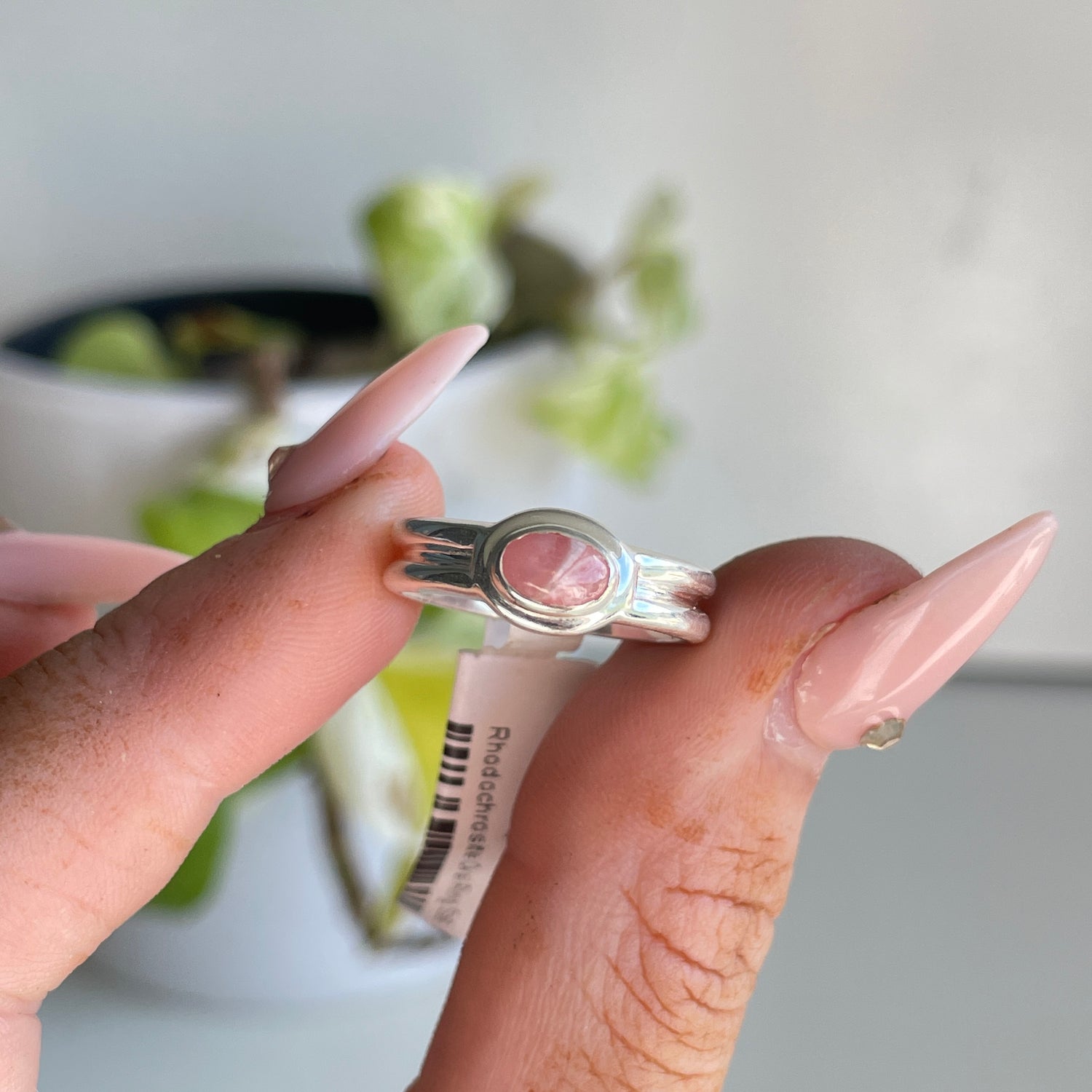 Rhodochrosite Oval Ring Sz6