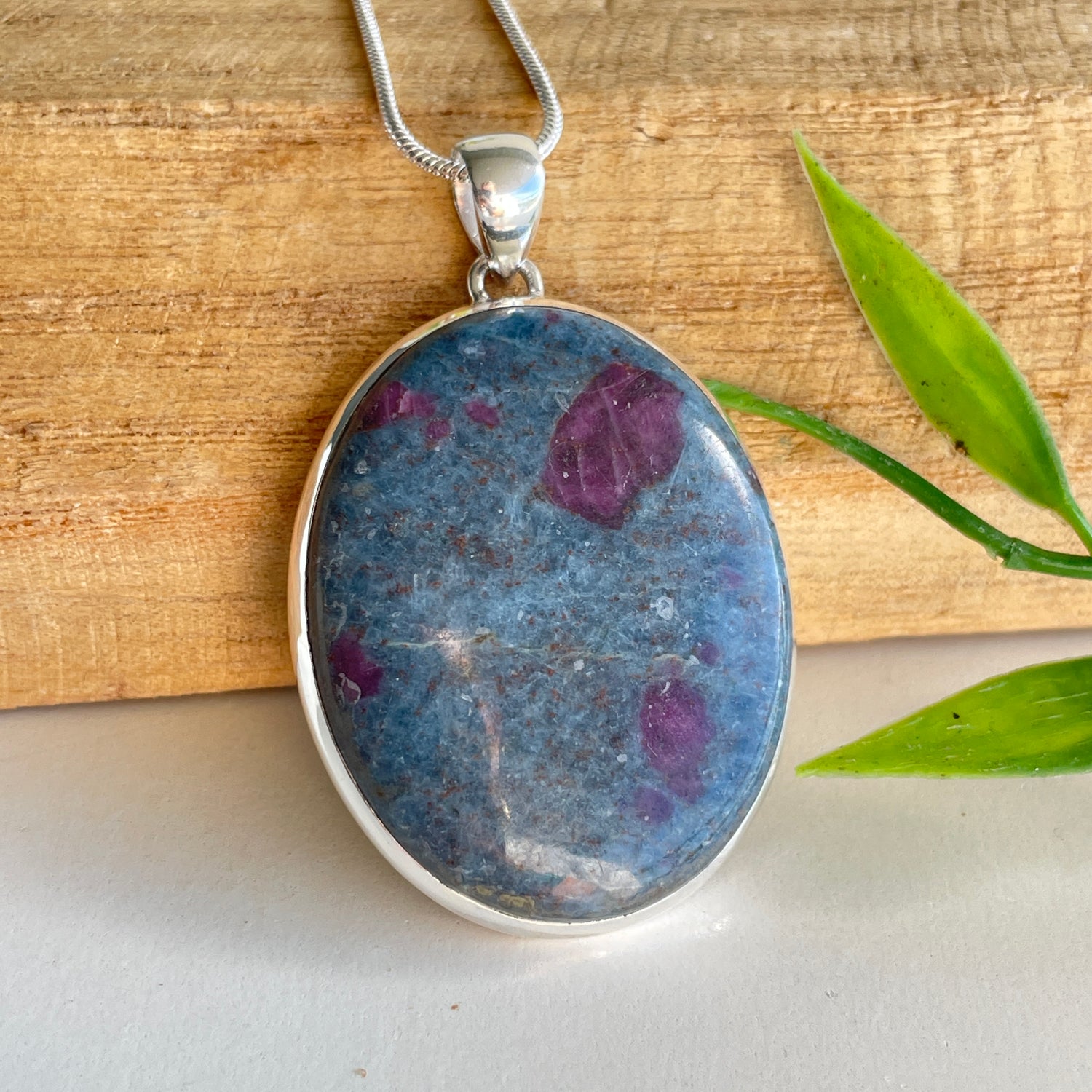 Ruby In Kyanite Oval Pendant