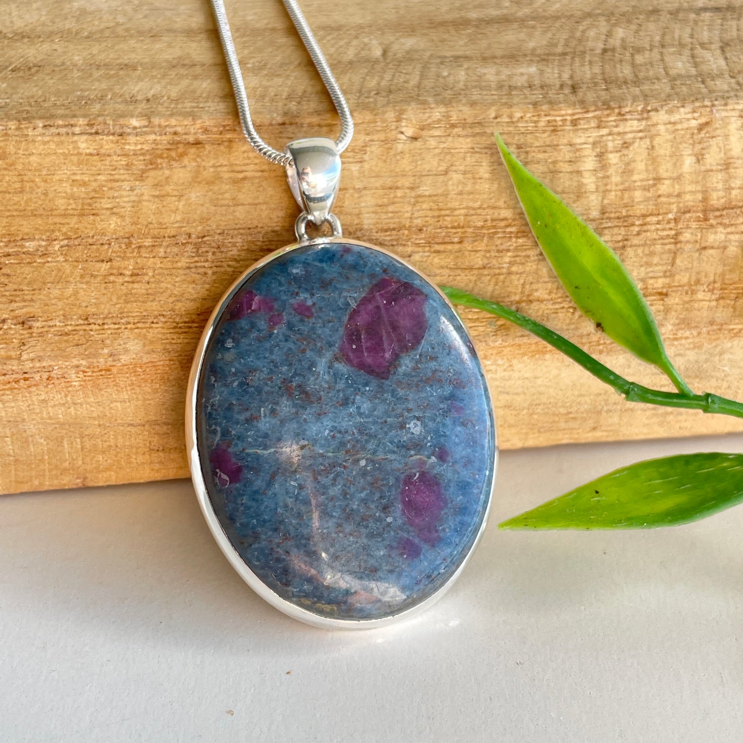 Ruby In Kyanite Oval Pendant