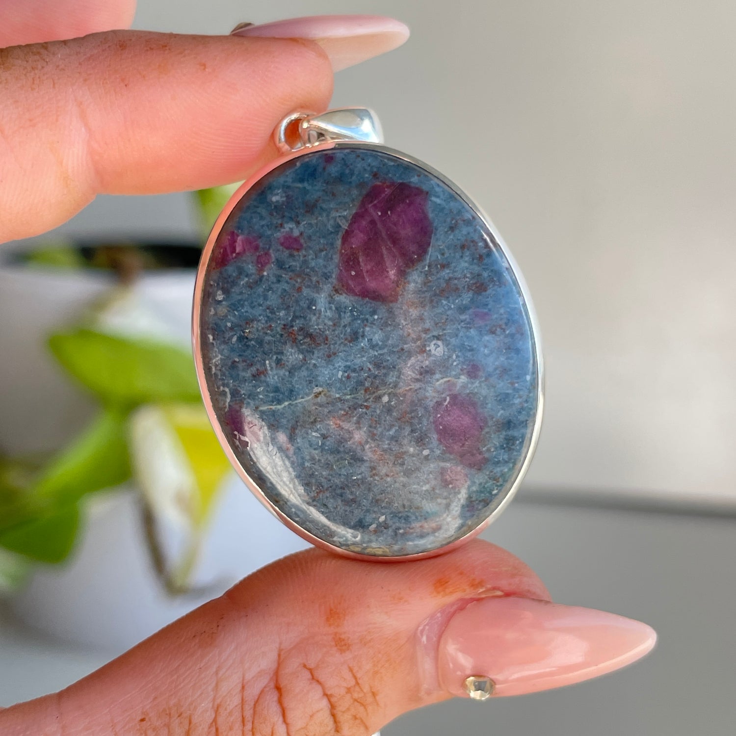 Ruby In Kyanite Oval Pendant