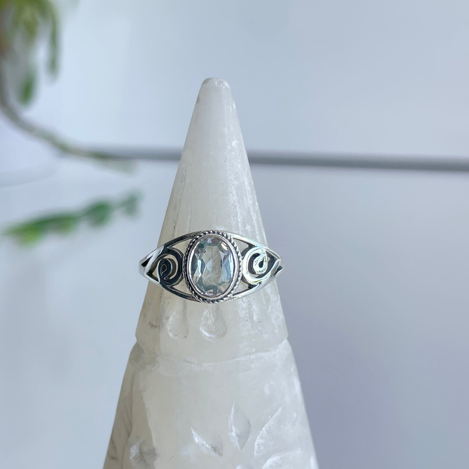 Blue Topaz Oval Ring