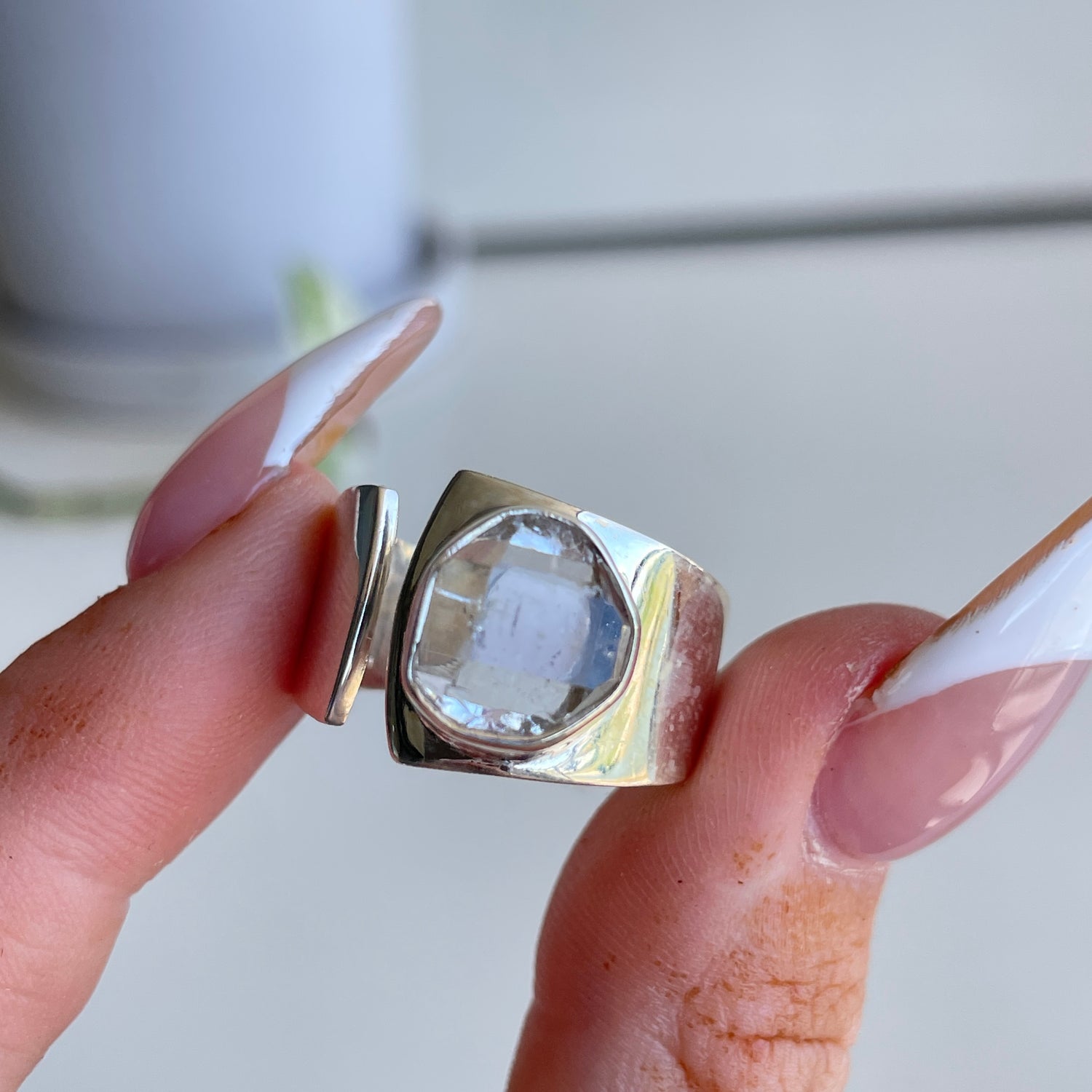 Herkimer Diamond Ring Sz9