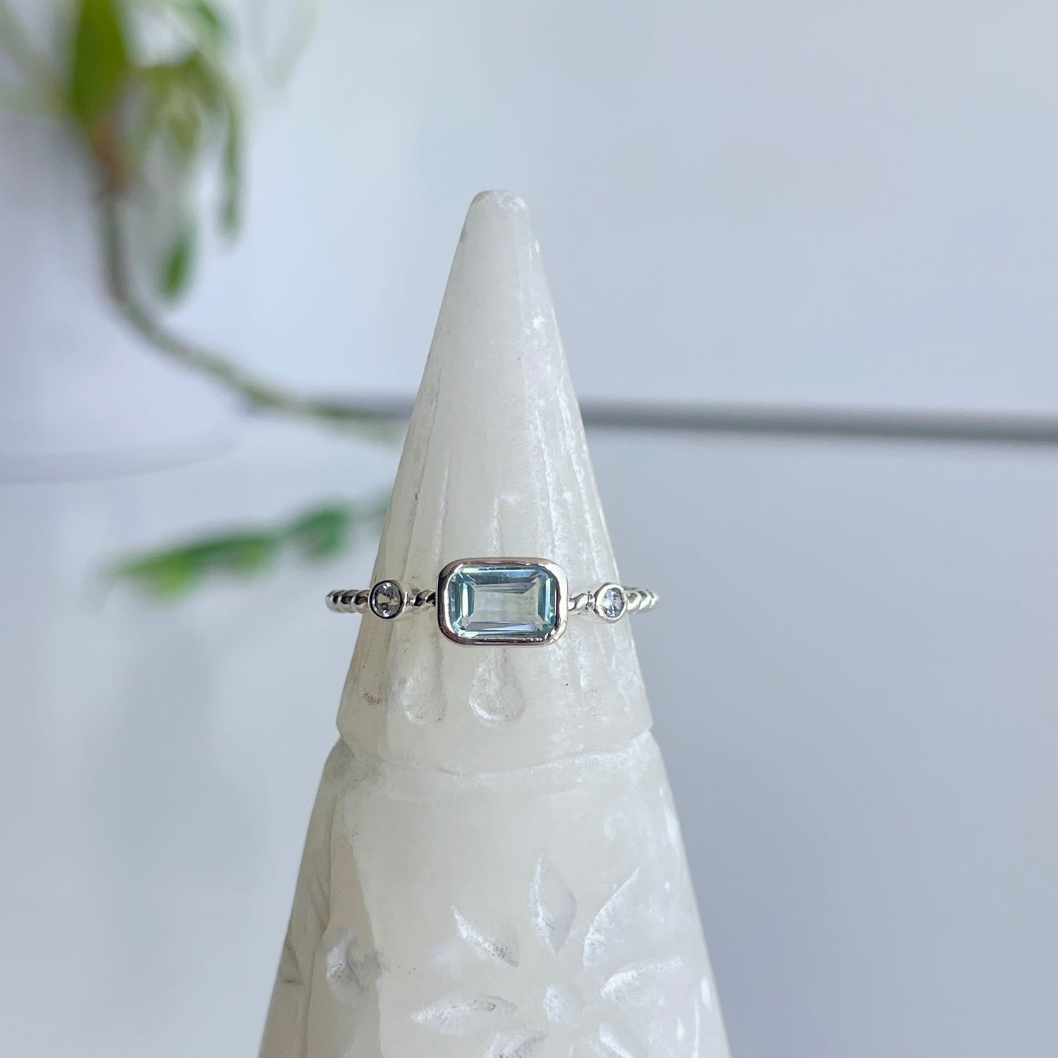 Blue Topaz Rectangle Ring