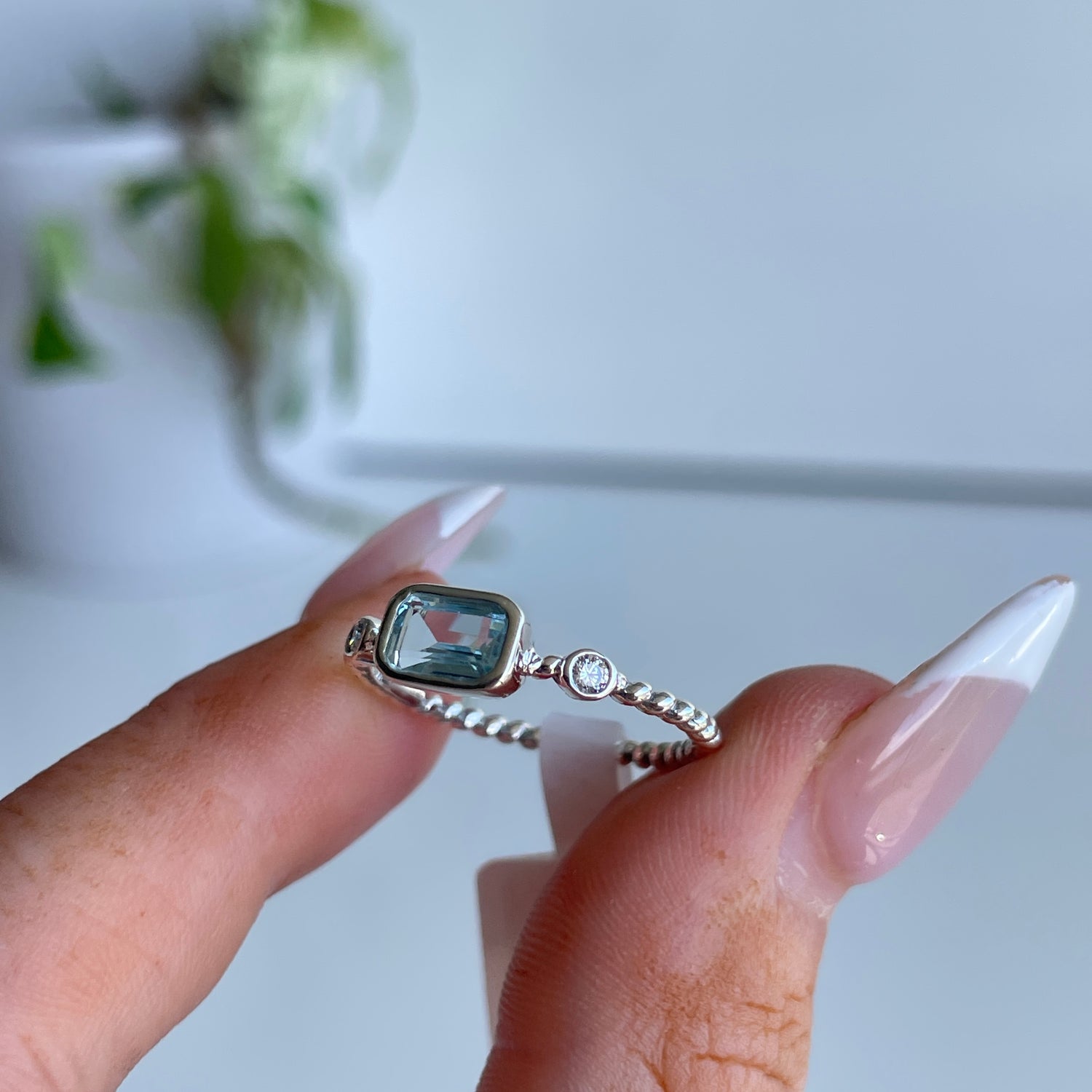 Blue Topaz Rectangle Ring