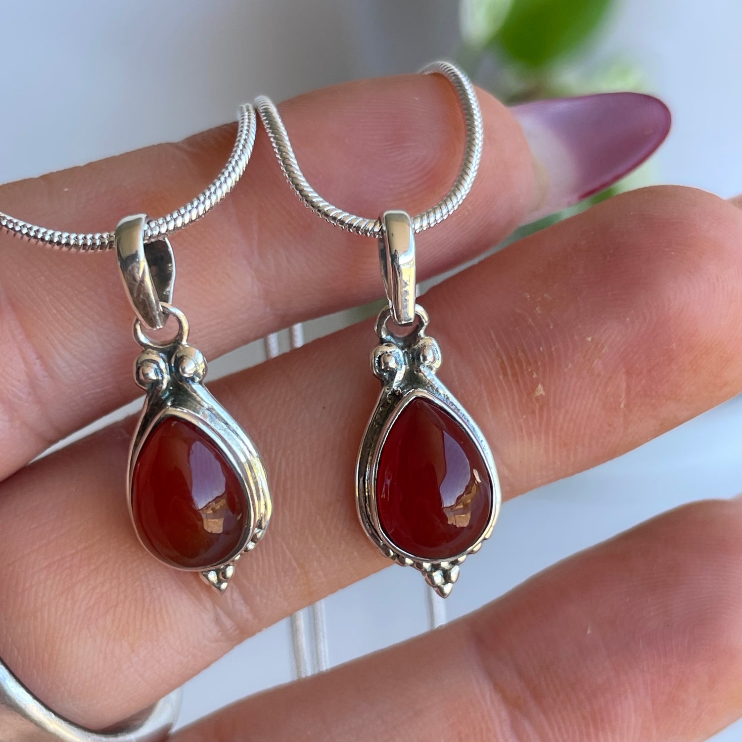Carnelian Teardrop Pendant