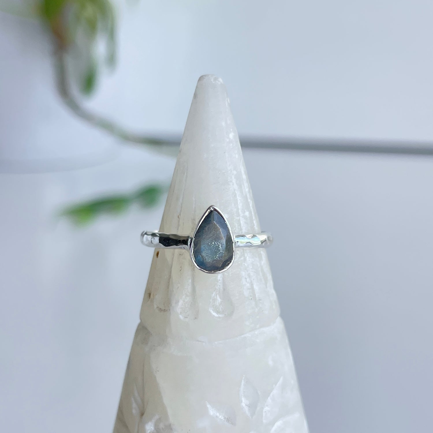 Labradorite Teardrop Ring