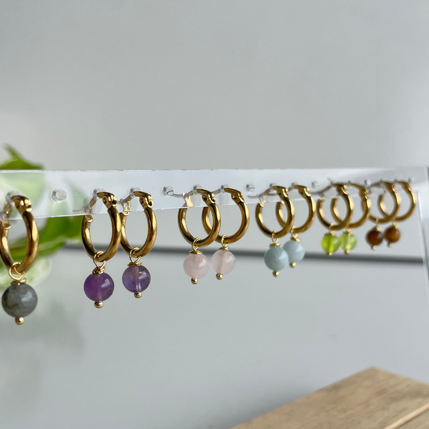 Gold Plated Hoop Earring With Crystal