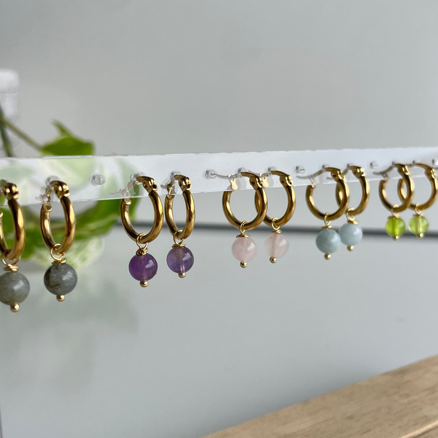 Gold Plated Hoop Earring With Crystal
