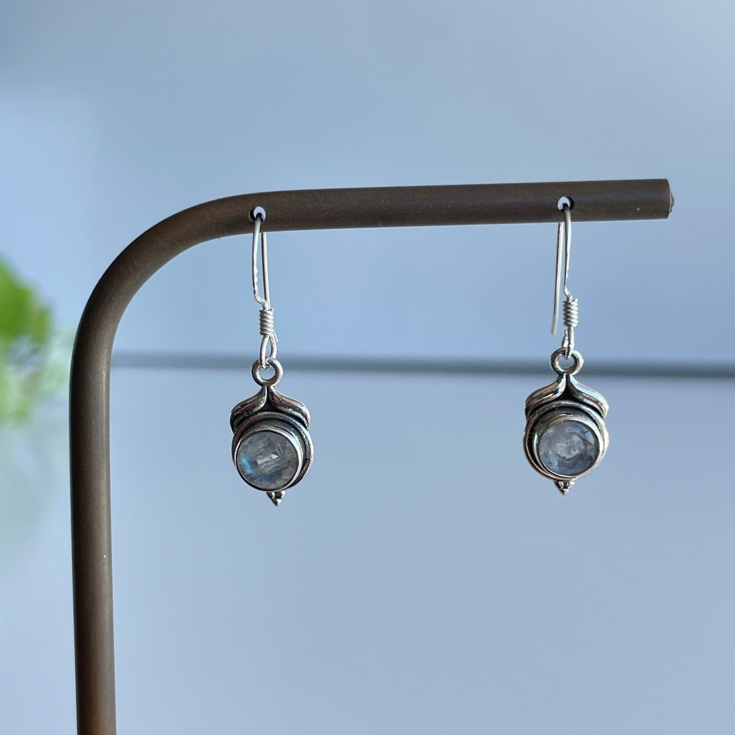 Moonstone Round Earrings