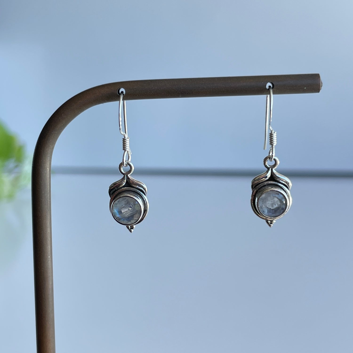 Moonstone Round Earrings