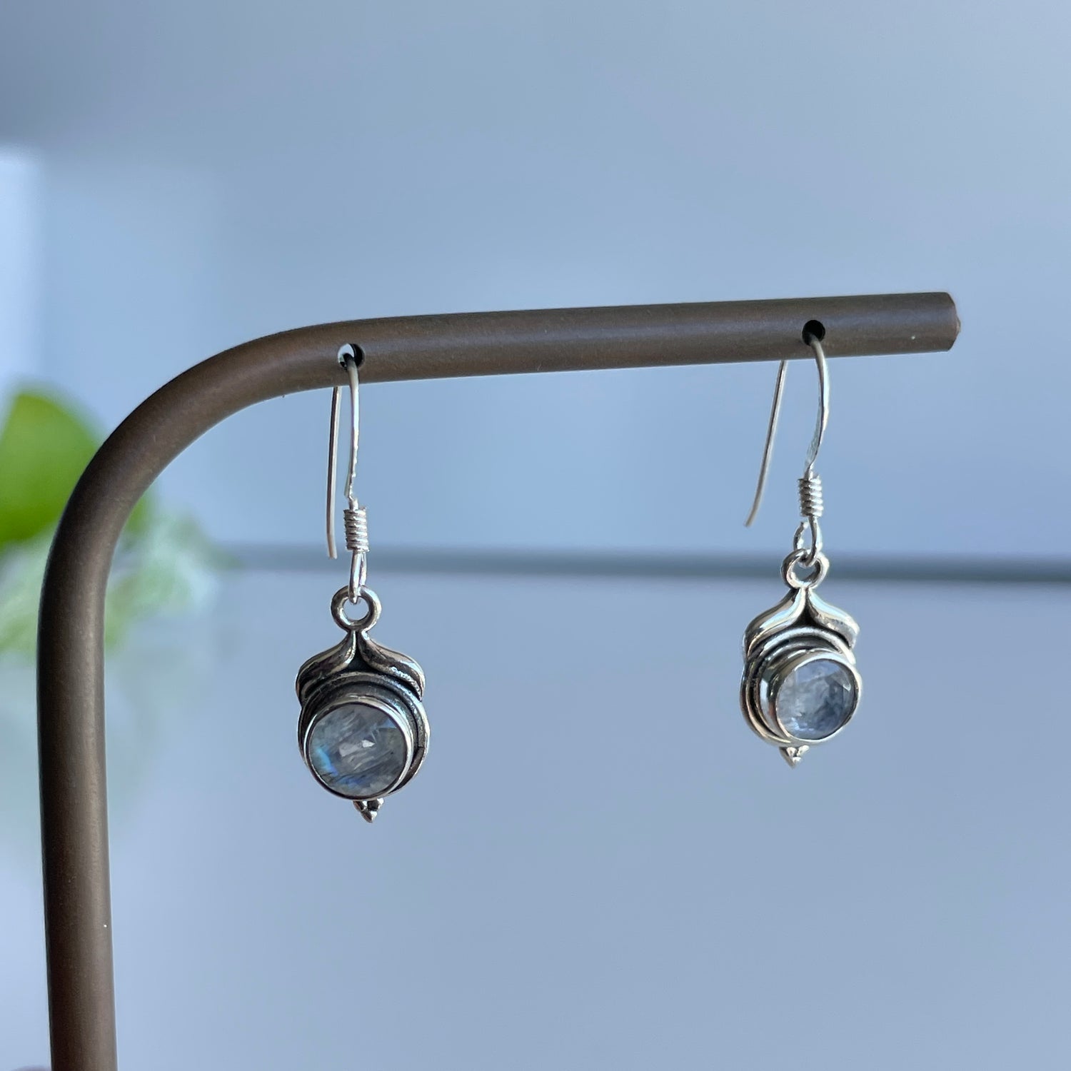 Moonstone Round Earrings
