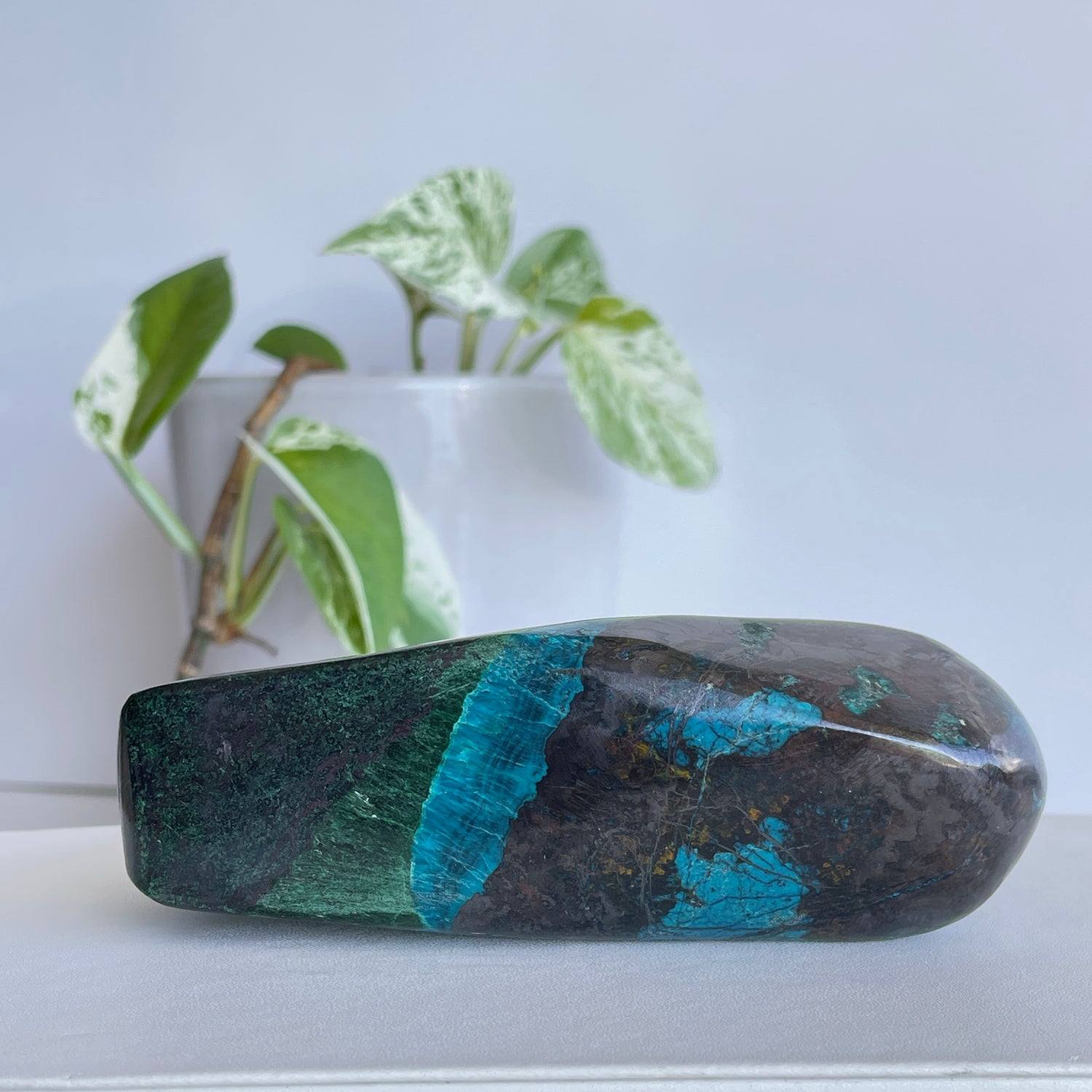 Shattuckite With Azurite & Chrysocolla Freeform 4cm