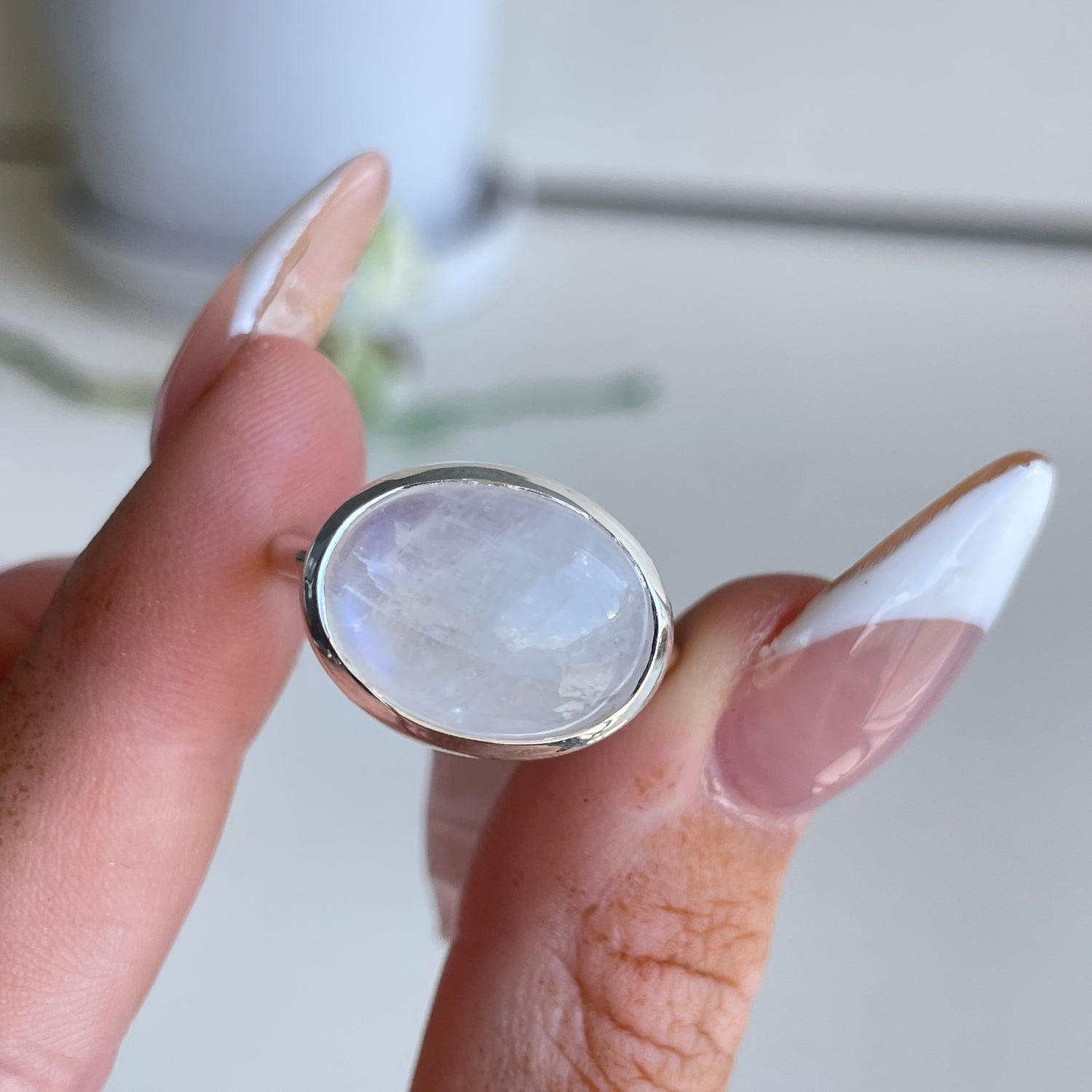 Moonstone Oval Ring Sz9