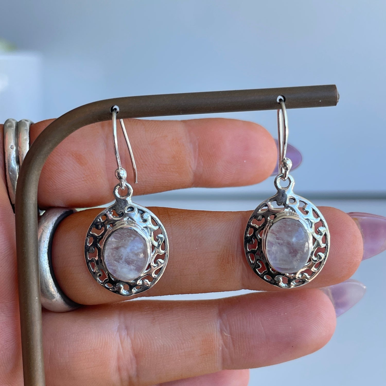 Moonstone Oval Earrings