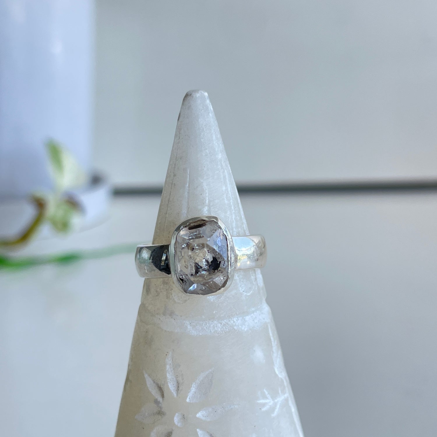 Herkimer Diamond Ring Sz8