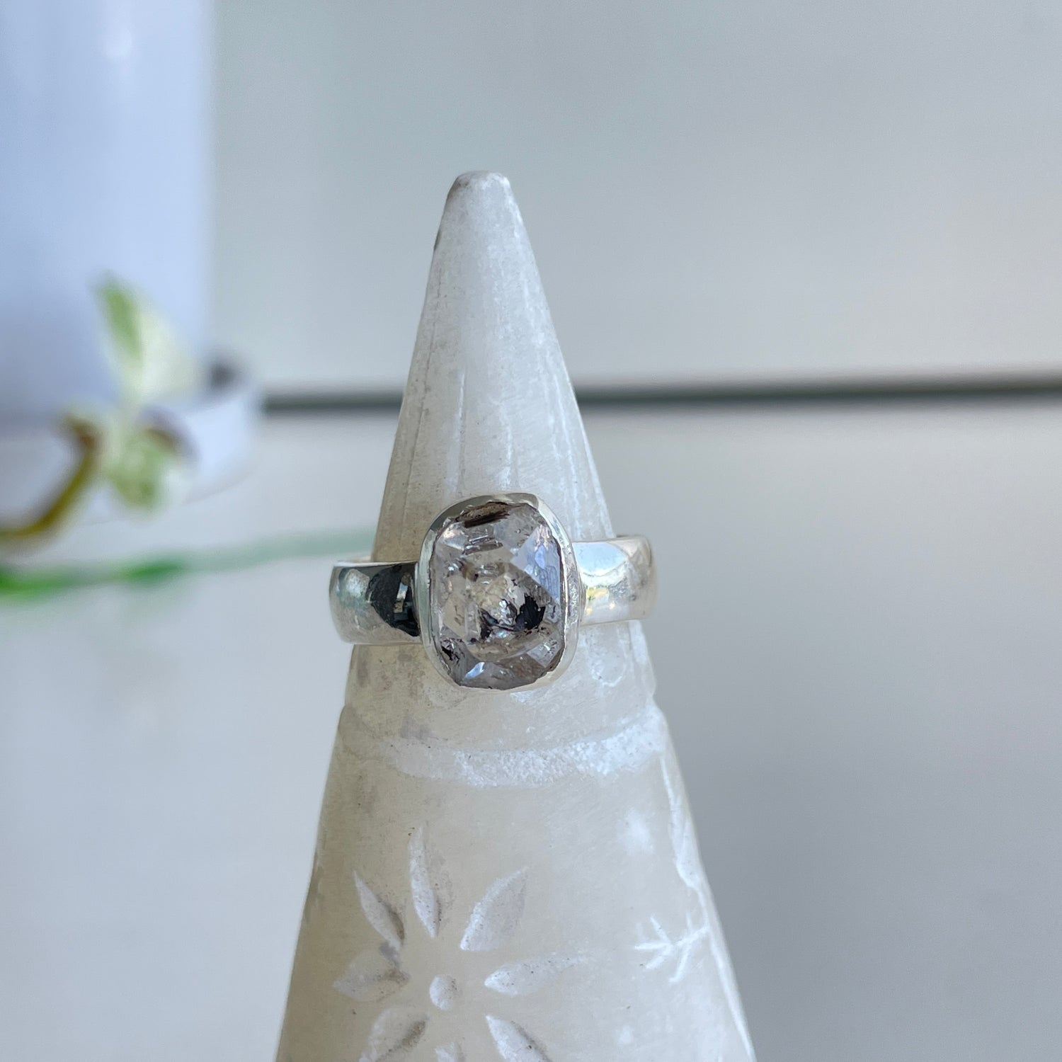 Herkimer Diamond Ring Sz8