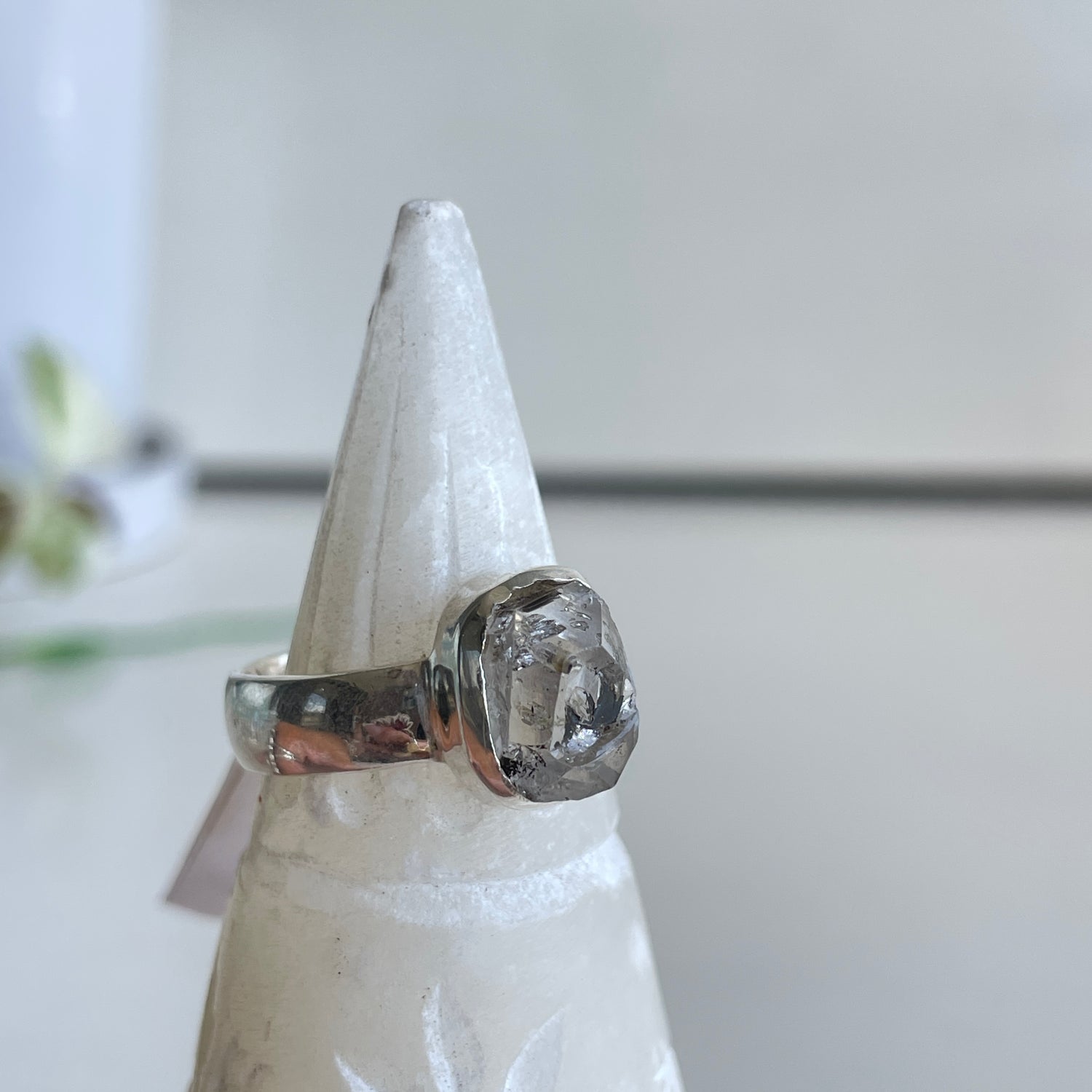 Herkimer Diamond Ring Sz8