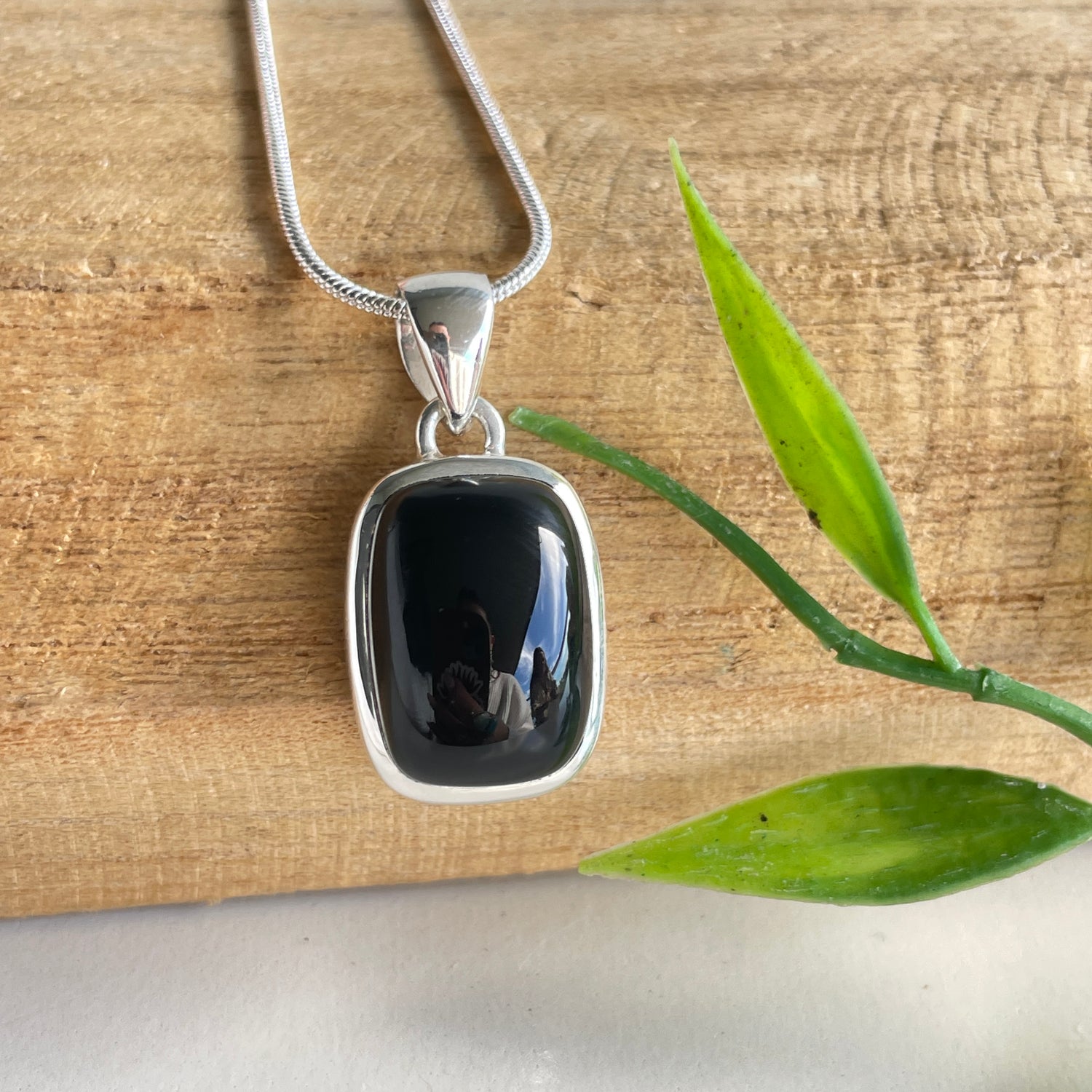 Black Onyx Rectangle Pendant