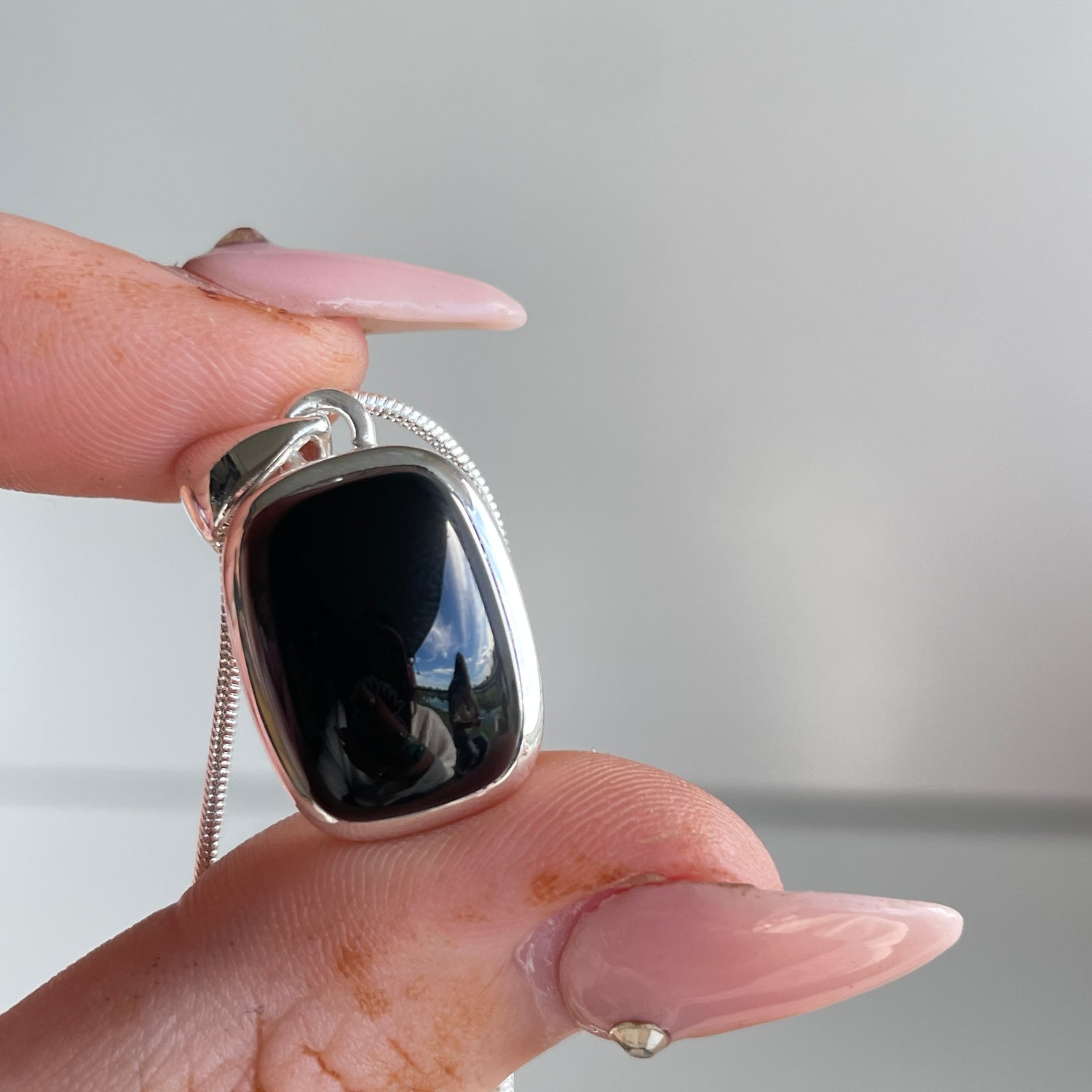 Black Onyx Rectangle Pendant