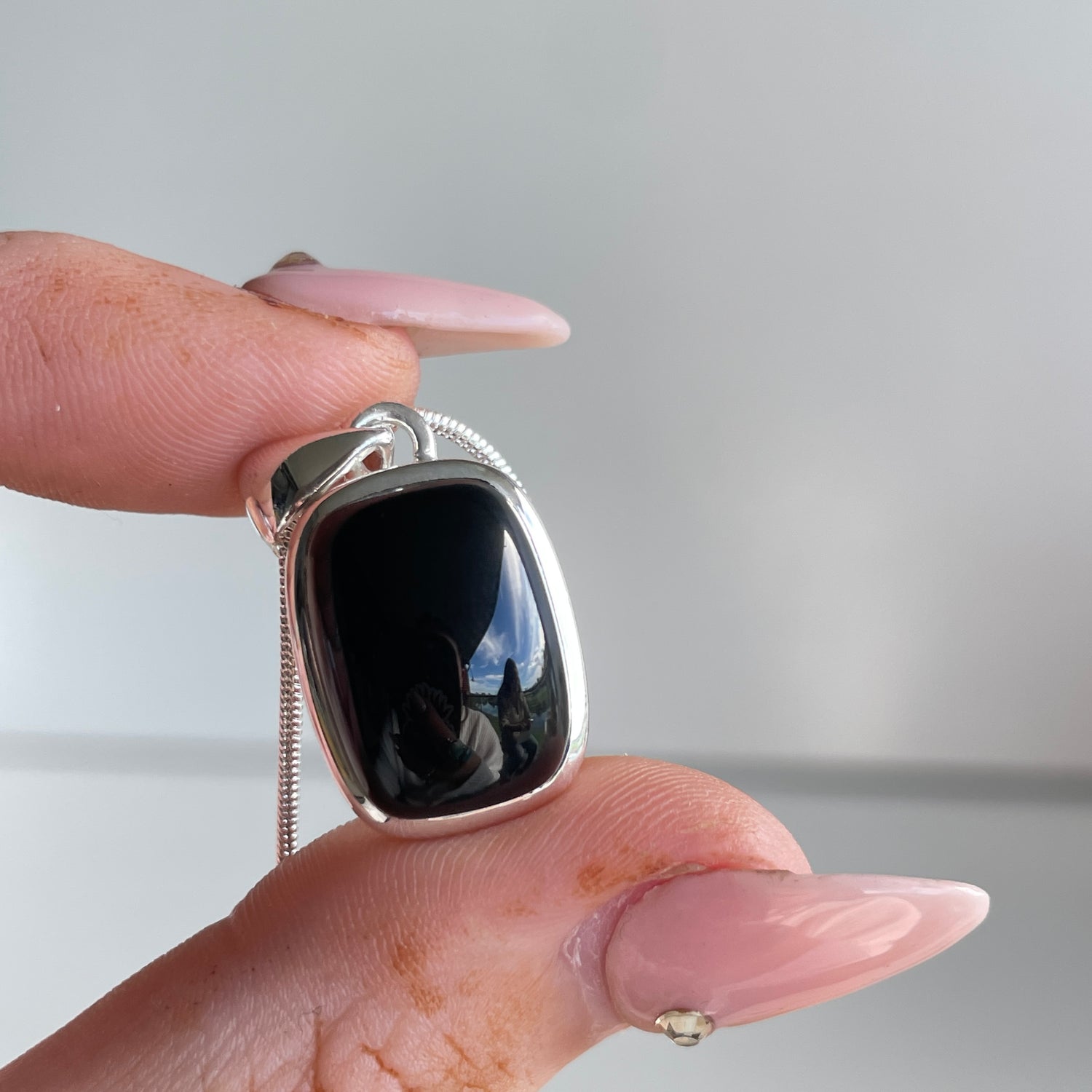 Black Onyx Rectangle Pendant