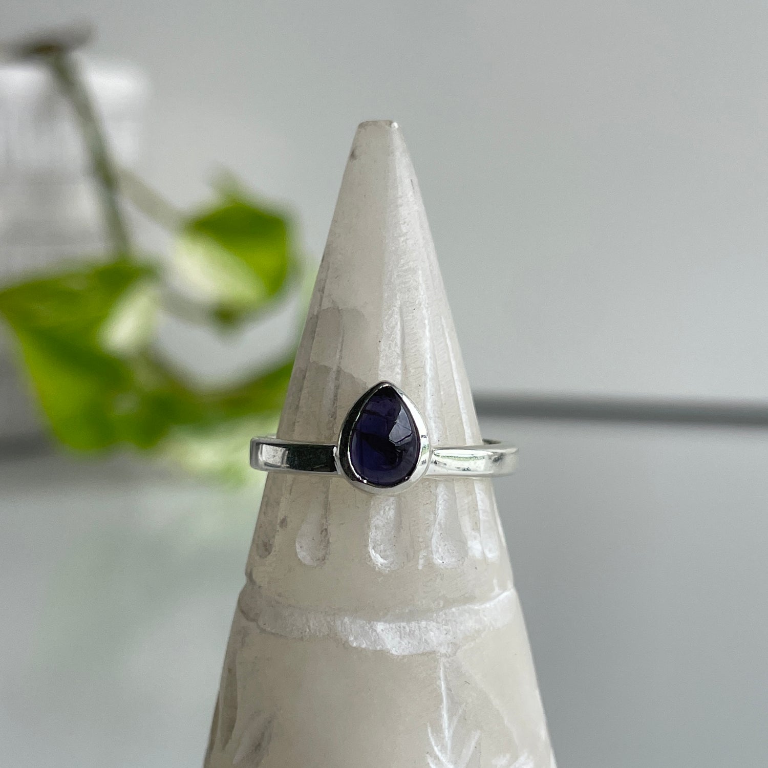 Iolite Teardrop Ring Sz7