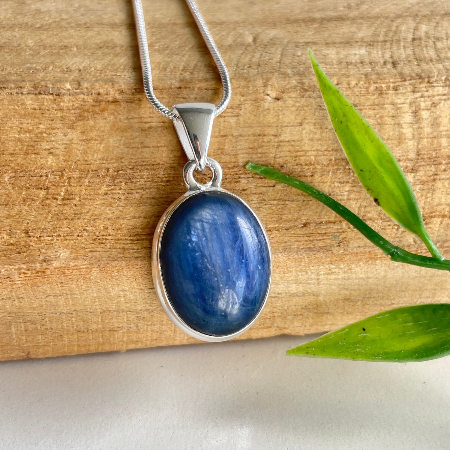 Blue Kyanite Oval Pendant