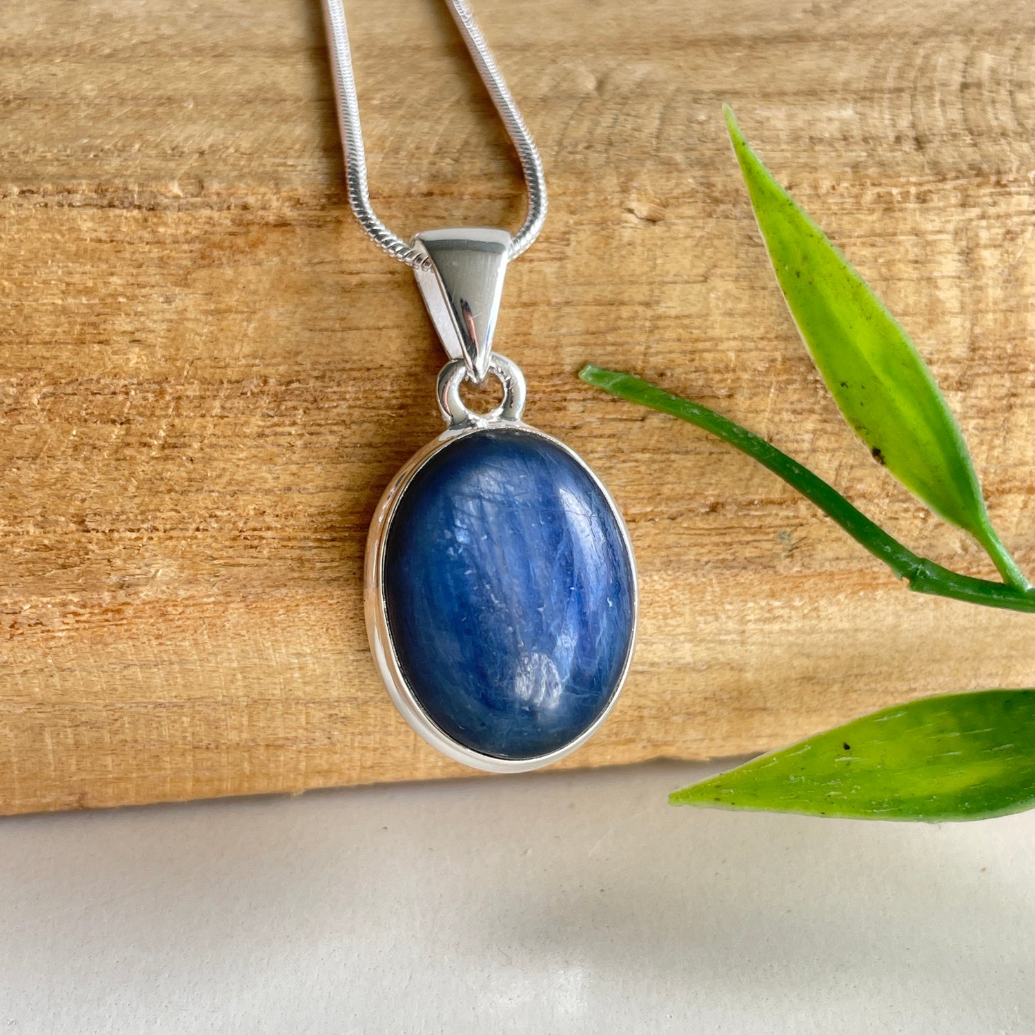 Blue Kyanite Oval Pendant