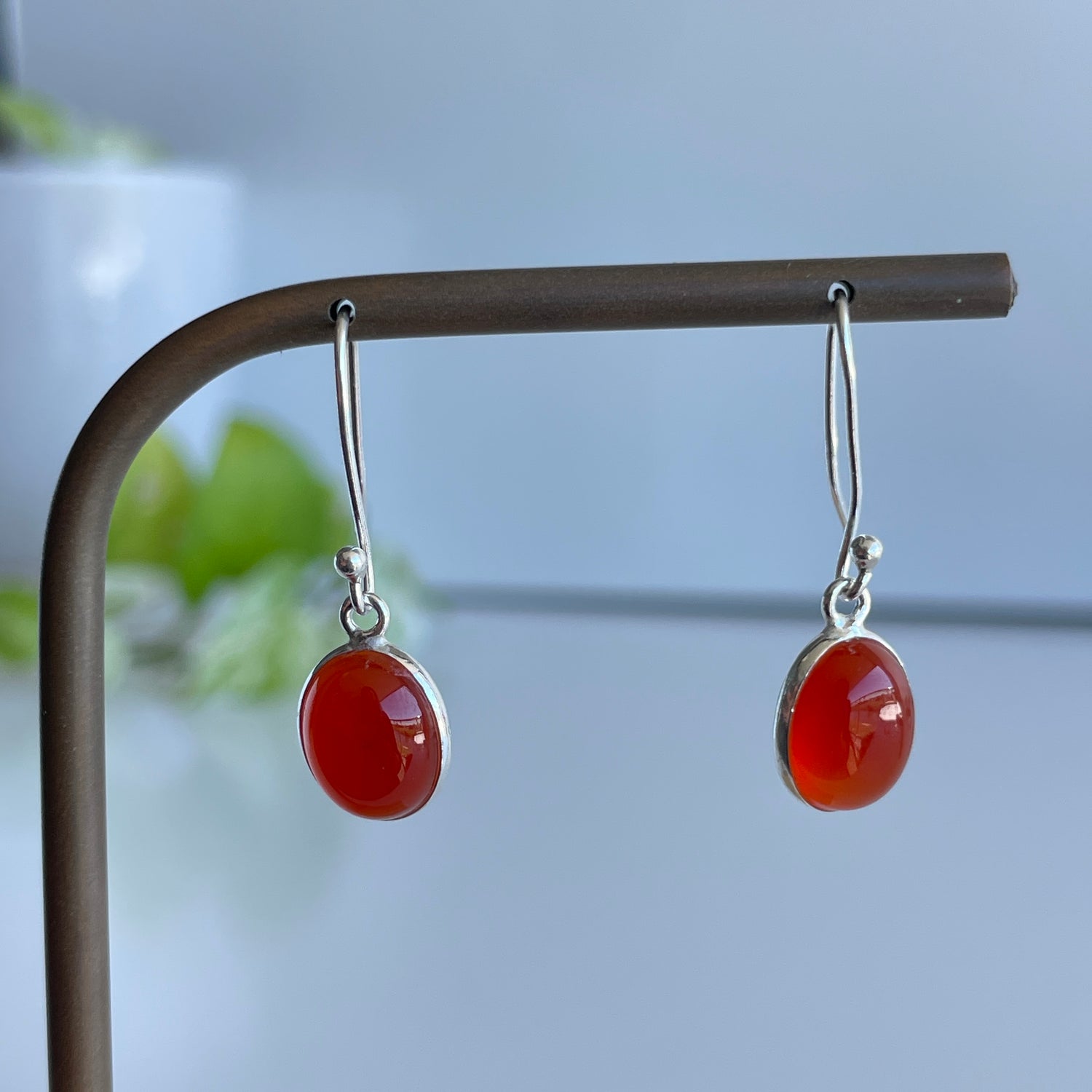 Carnelian Oval Earrings