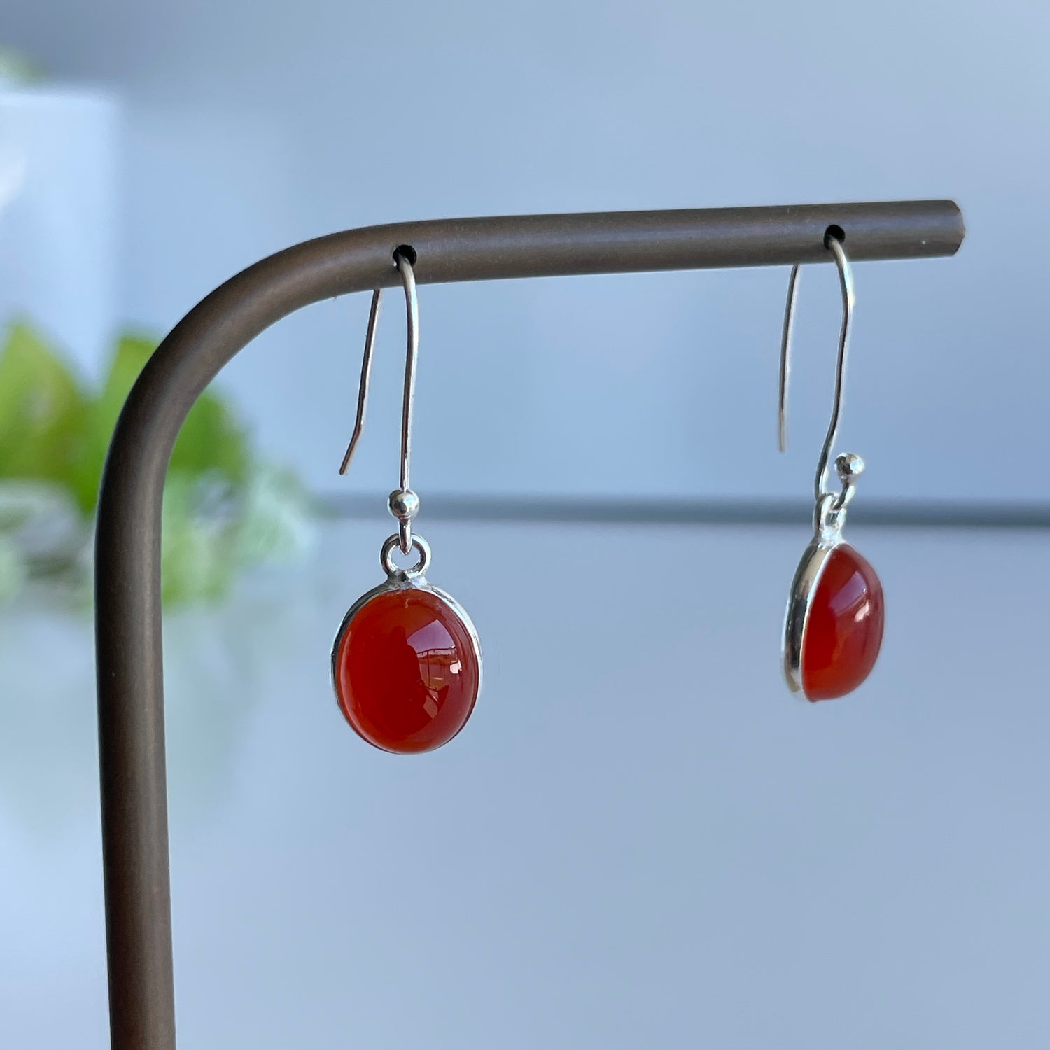 Carnelian Oval Earrings